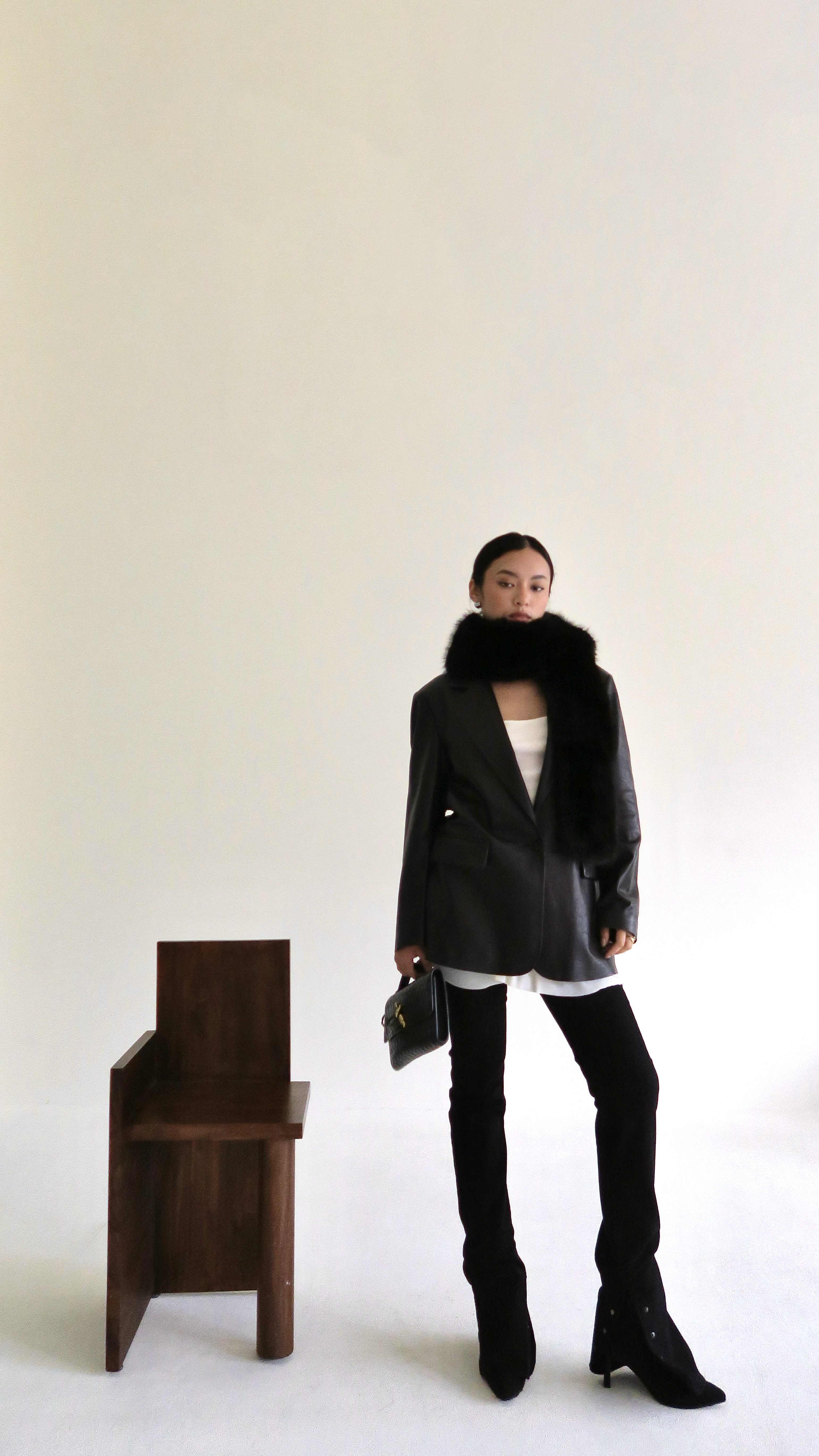 褲腳壓釦刷毛長褲