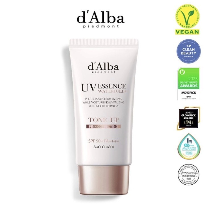 D'Alba - Waterfull水潤調色精華防曬乳 粉色/紫色  SPF 50+ PA++++ 50ml $148 買一送一