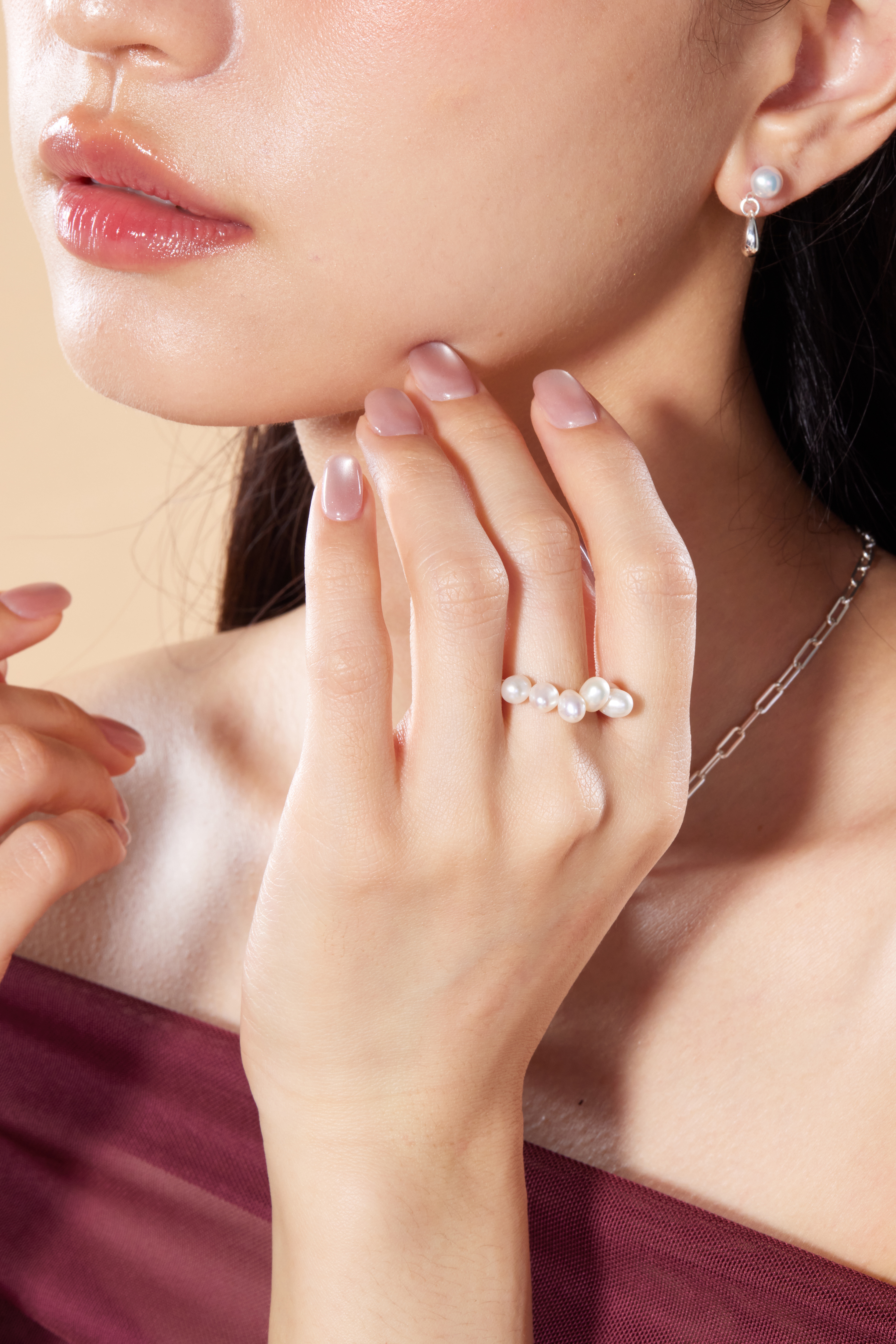 R1327 | 純銀淡水珍珠線戒戒指