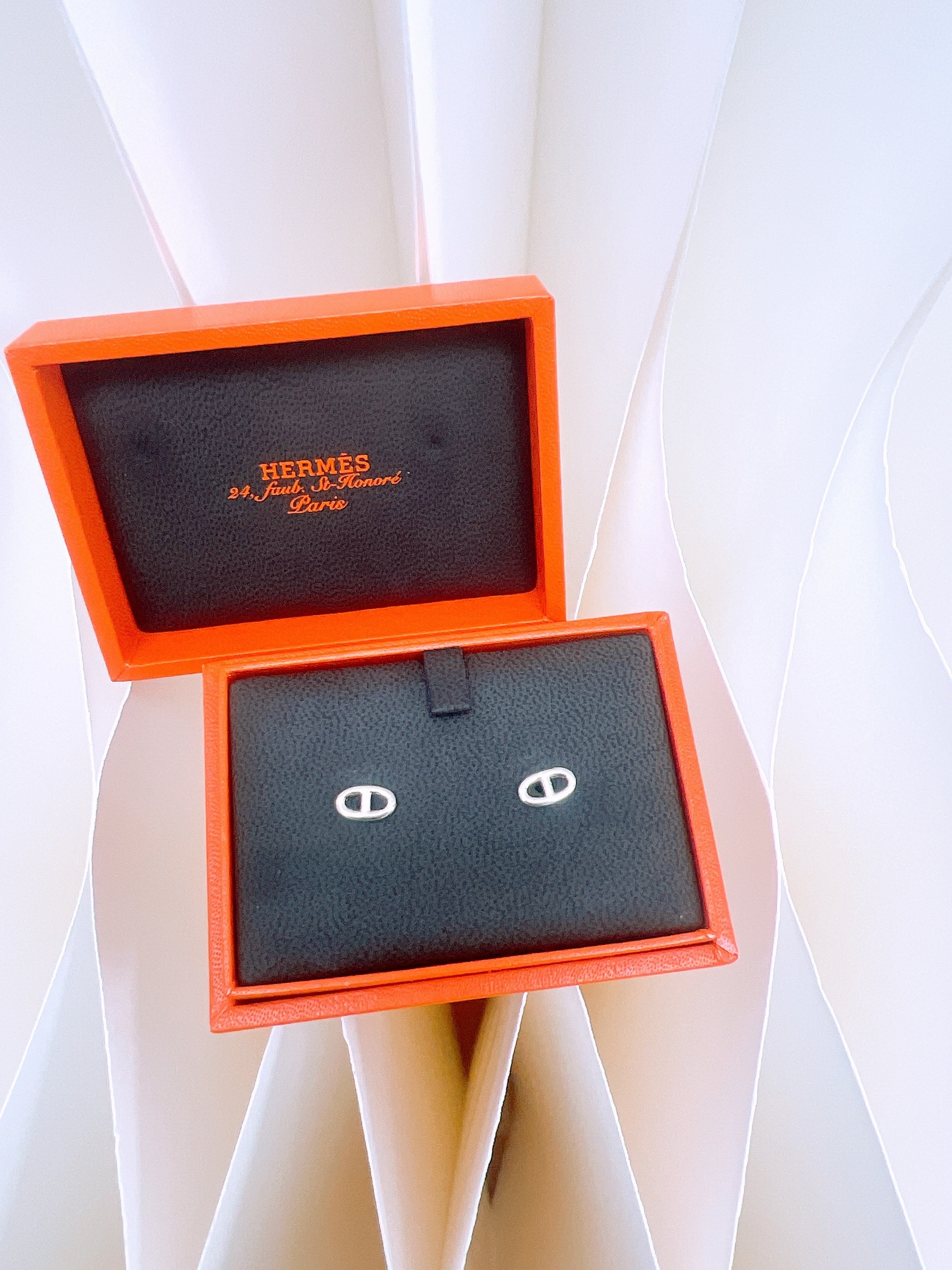 Hermes farandole earrings silver 豬鼻銀耳環