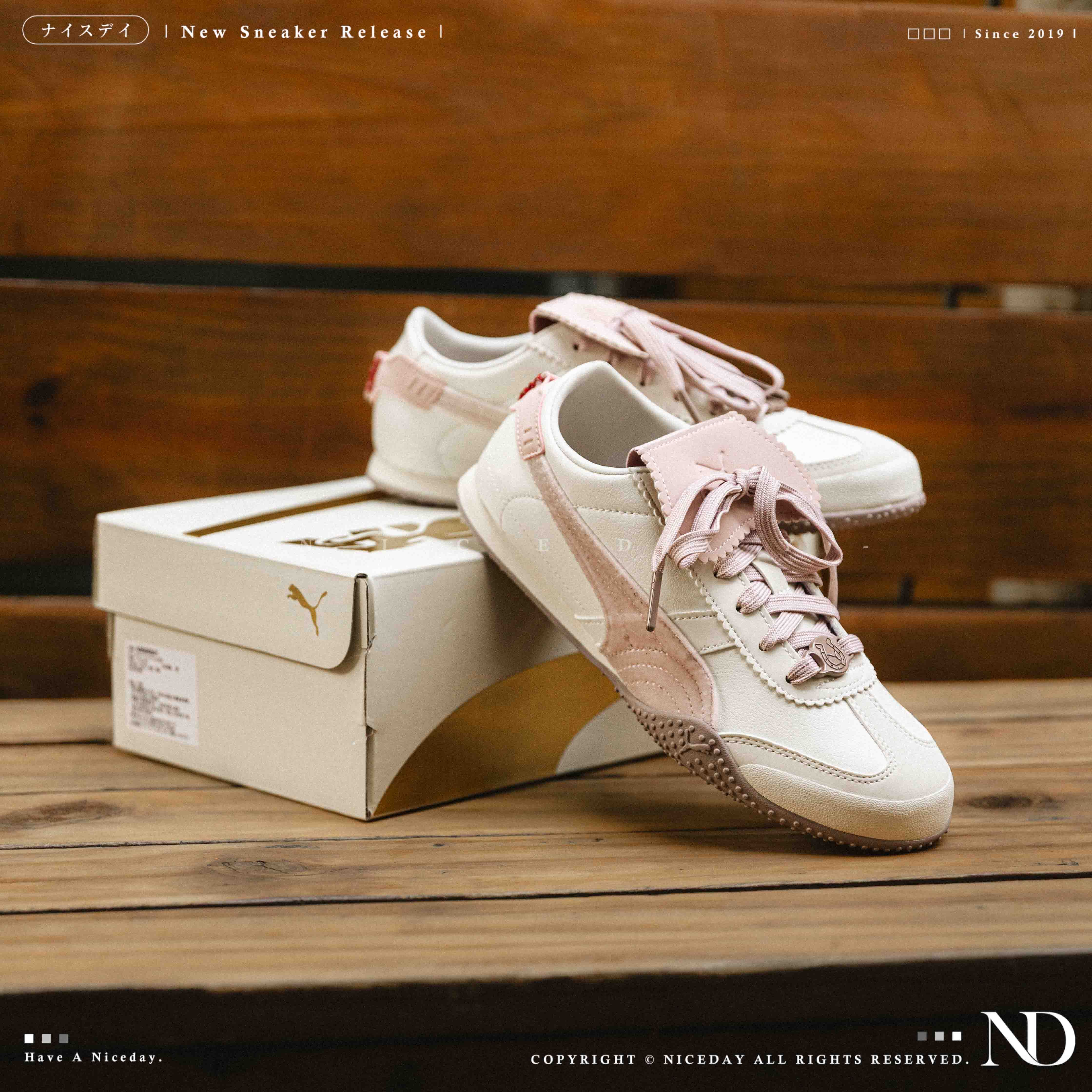 NICEDAY 現貨 Puma Bella UT 馬年 女鞋 CNY 米白 粉紅 翻轉鞋舌 薄底 新年 406665-01