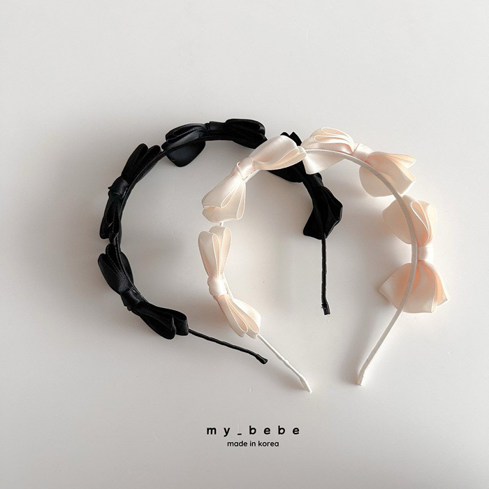 正韓春My bebe 兩色絲絨感蝴蝶結髮箍