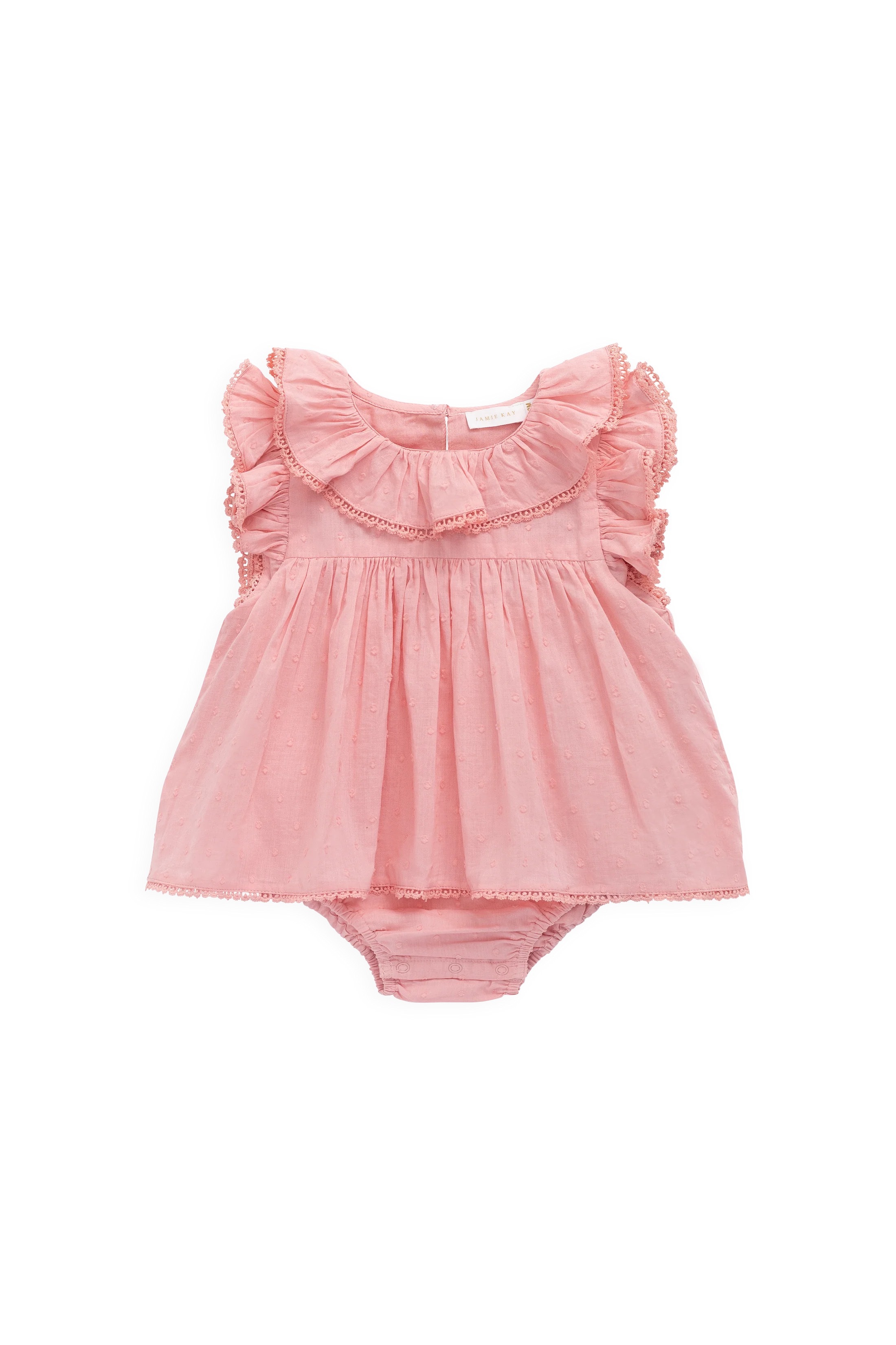 【預購】JAMIE KAY -Organic Cotton Frannie Playsuit（Swiss Pink）