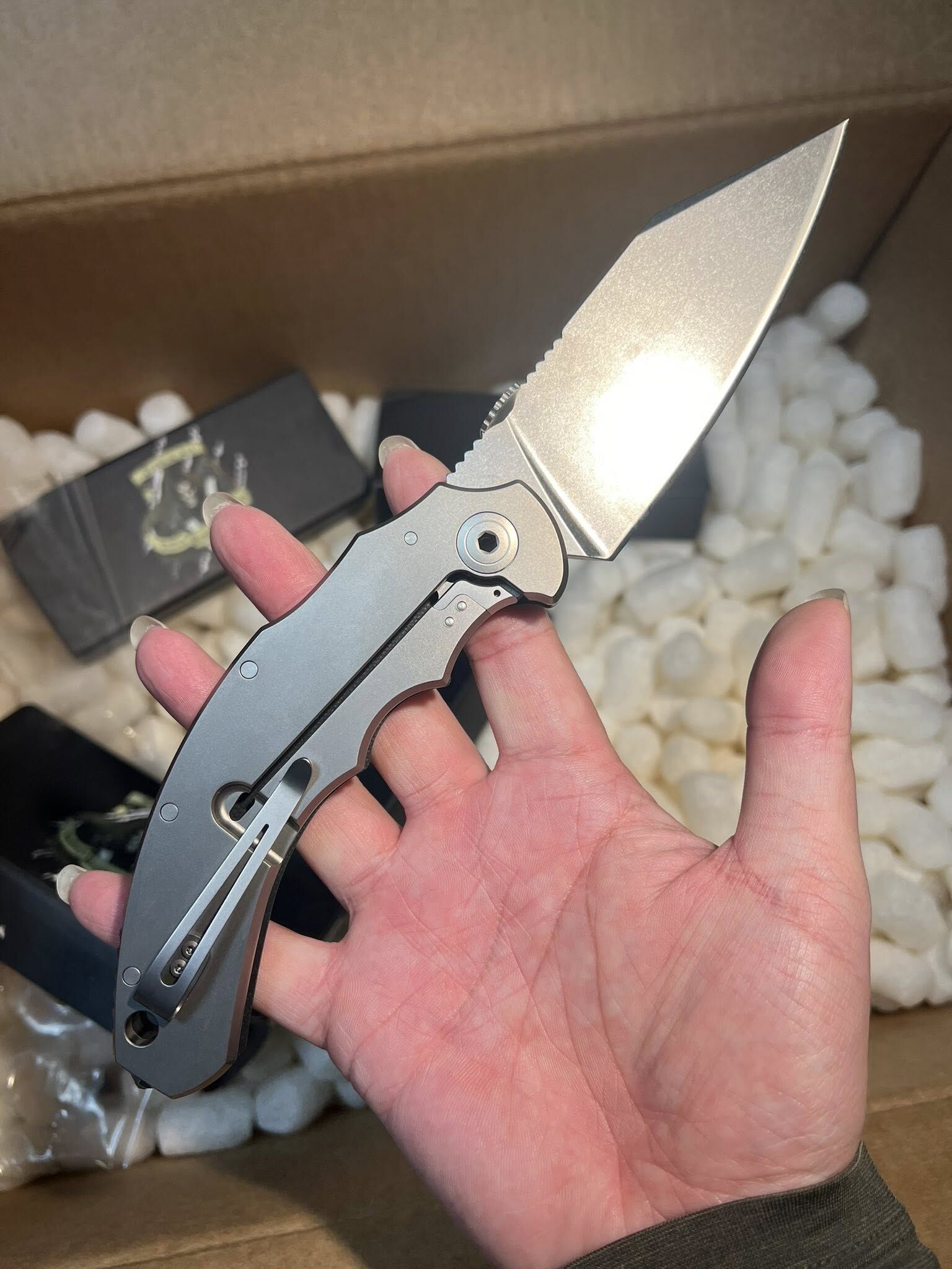 Bastinelli Big Dragotac Titanium Framelock Knife Black G10