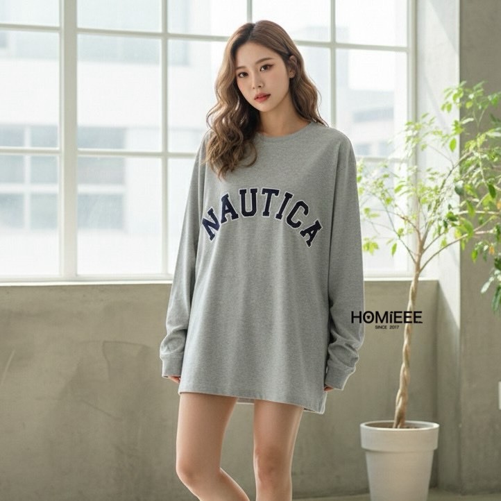 Nautica Arch Long Sleeve 長袖 經典 LOGO 深藍 灰色 [NTL3513]