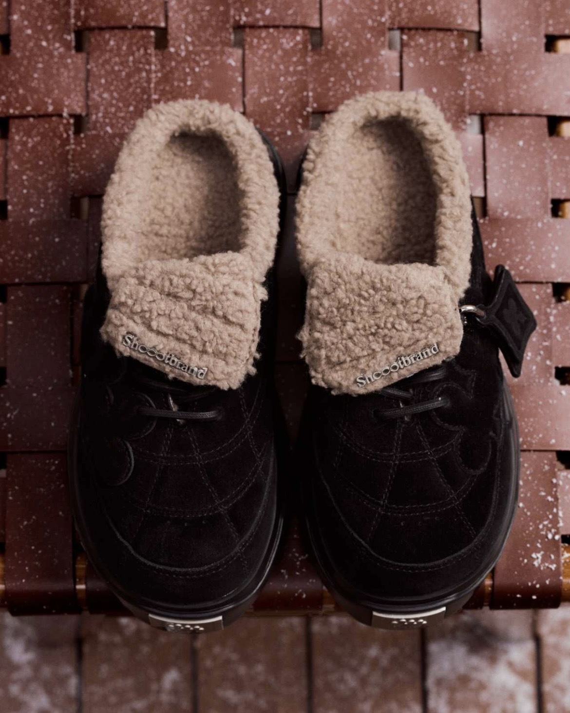 <冬天限定色🤎>Shoot Brand Random 重組系列 麂皮 明線 毛絨 勃肯鞋 厚底 黑色