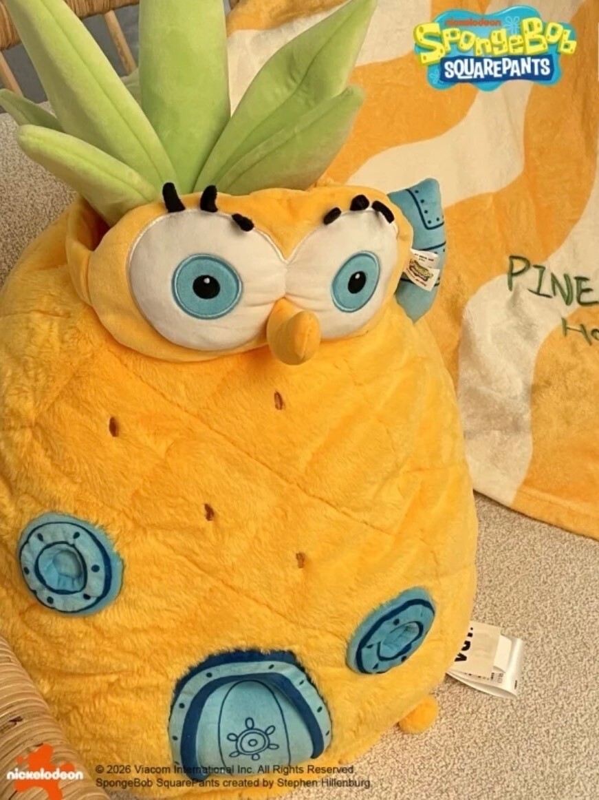 正版 海綿寶寶 鳳梨屋 三合一 套裝抱枕