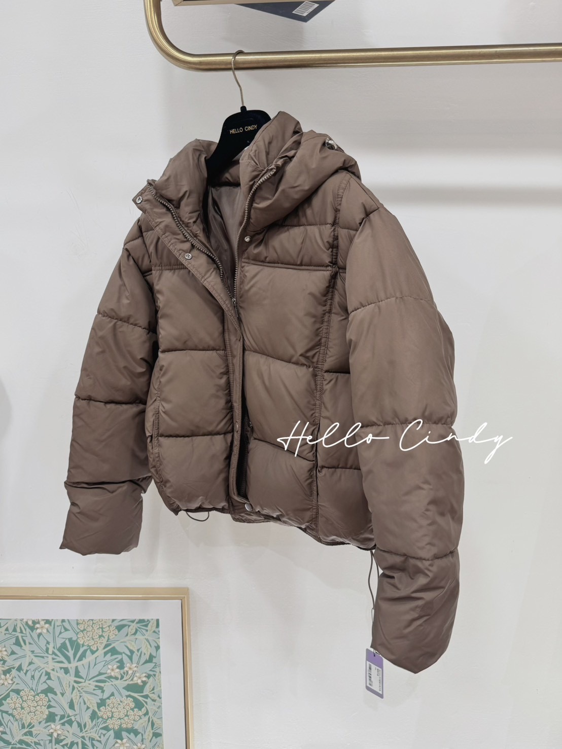 B01114 可可愛愛巧克力色鋪棉外套