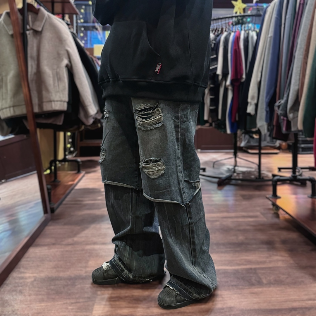 解構層次破壞牛仔褲