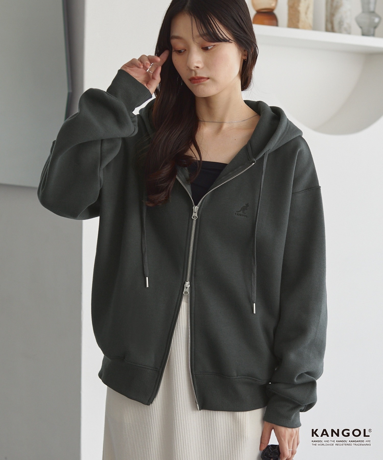 Kangol / Oversized double zip hoodie
