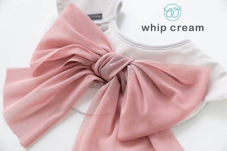 【日本 whip cream】花朵蝴蝶結圍兜