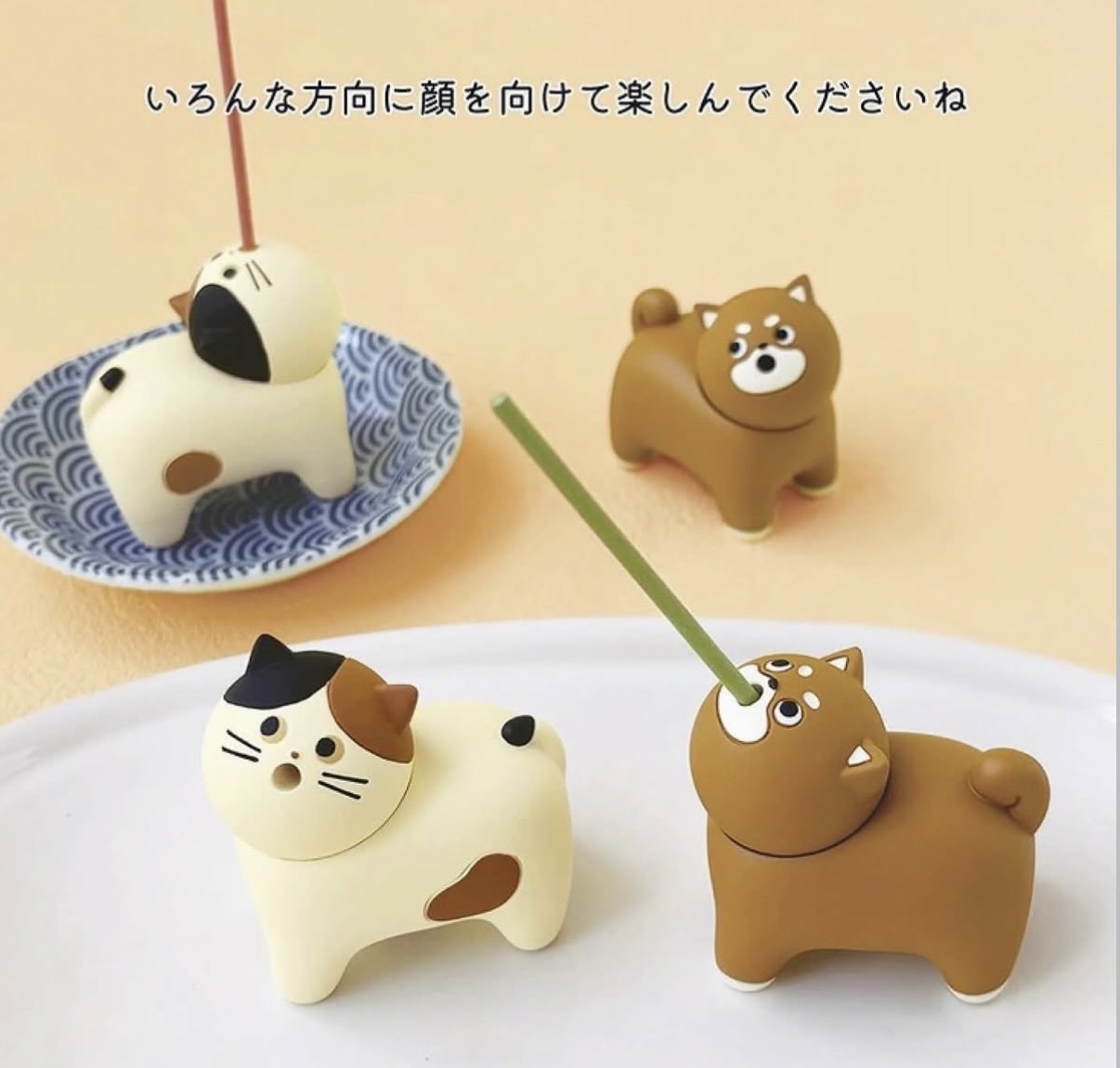 JP 可愛貓貓柴犬造型線香擺設 0018 0025 TK260128