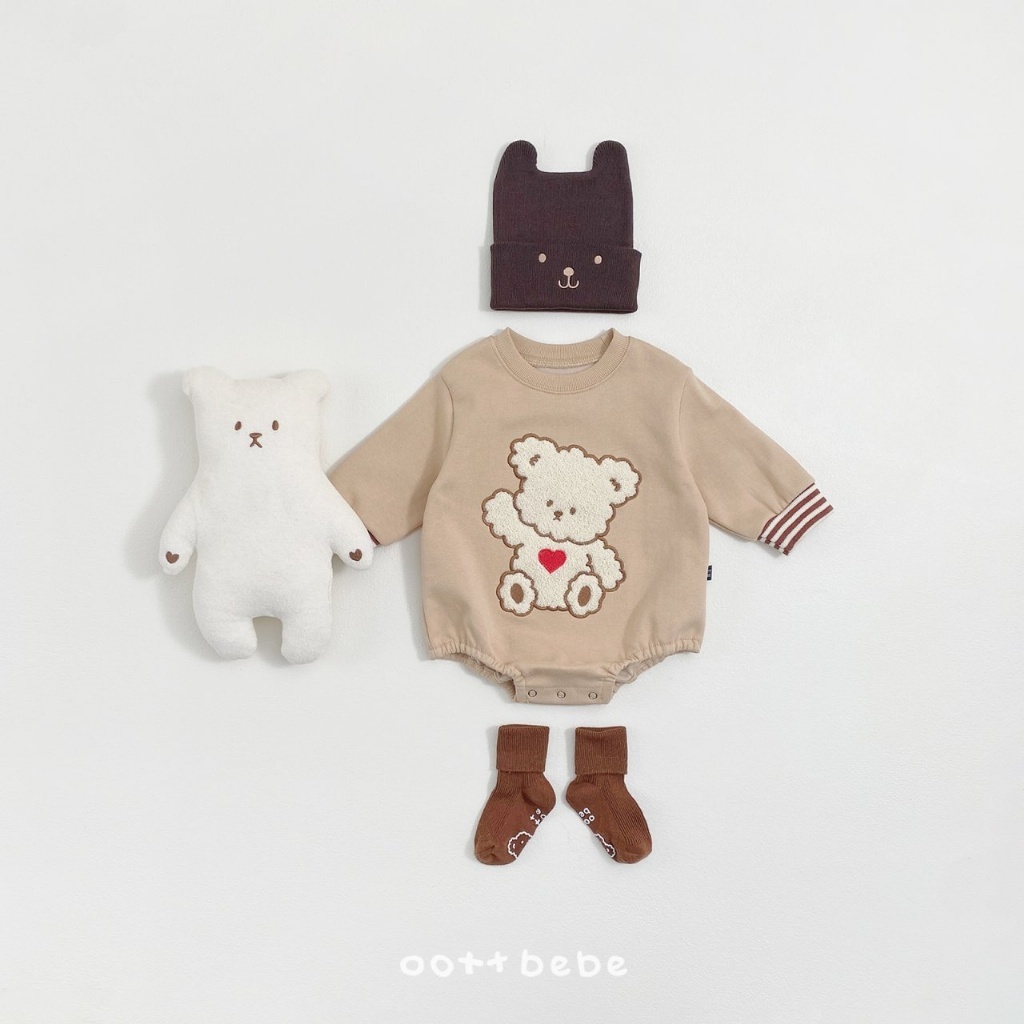 正韓春oottbebe 熊熊愛心包屁衣