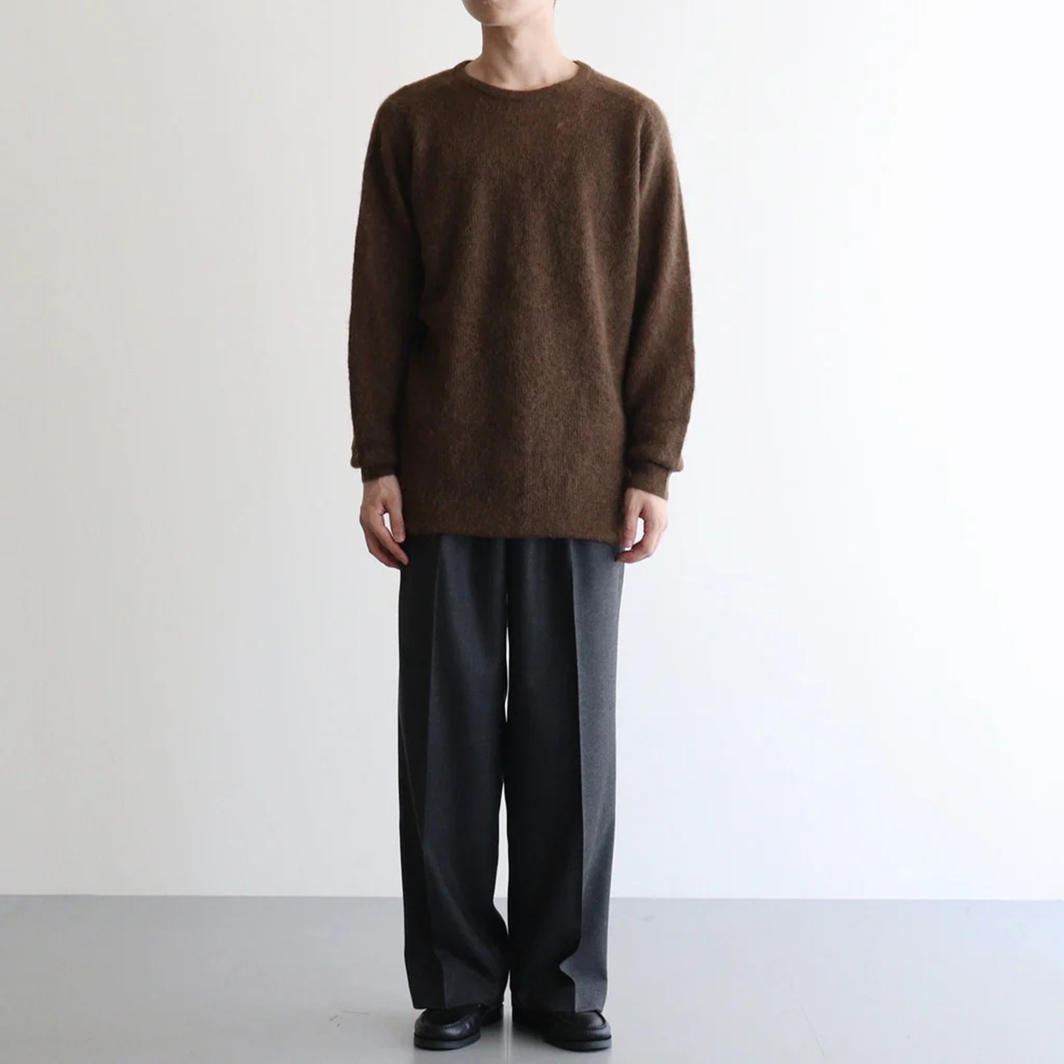 AURALEE SURI ALPACA SHEER KNIT P/O - DK.BROWN PRE ORDER ITEM (預訂中)
