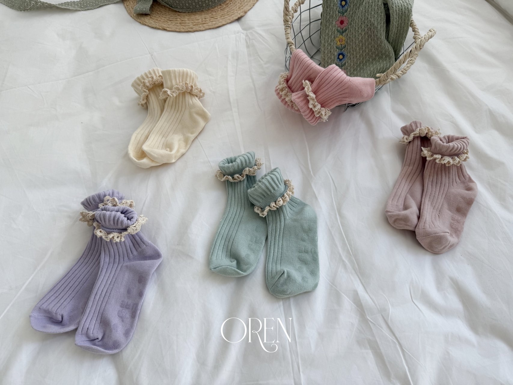 Oren Lace Half Socks Set（5P）