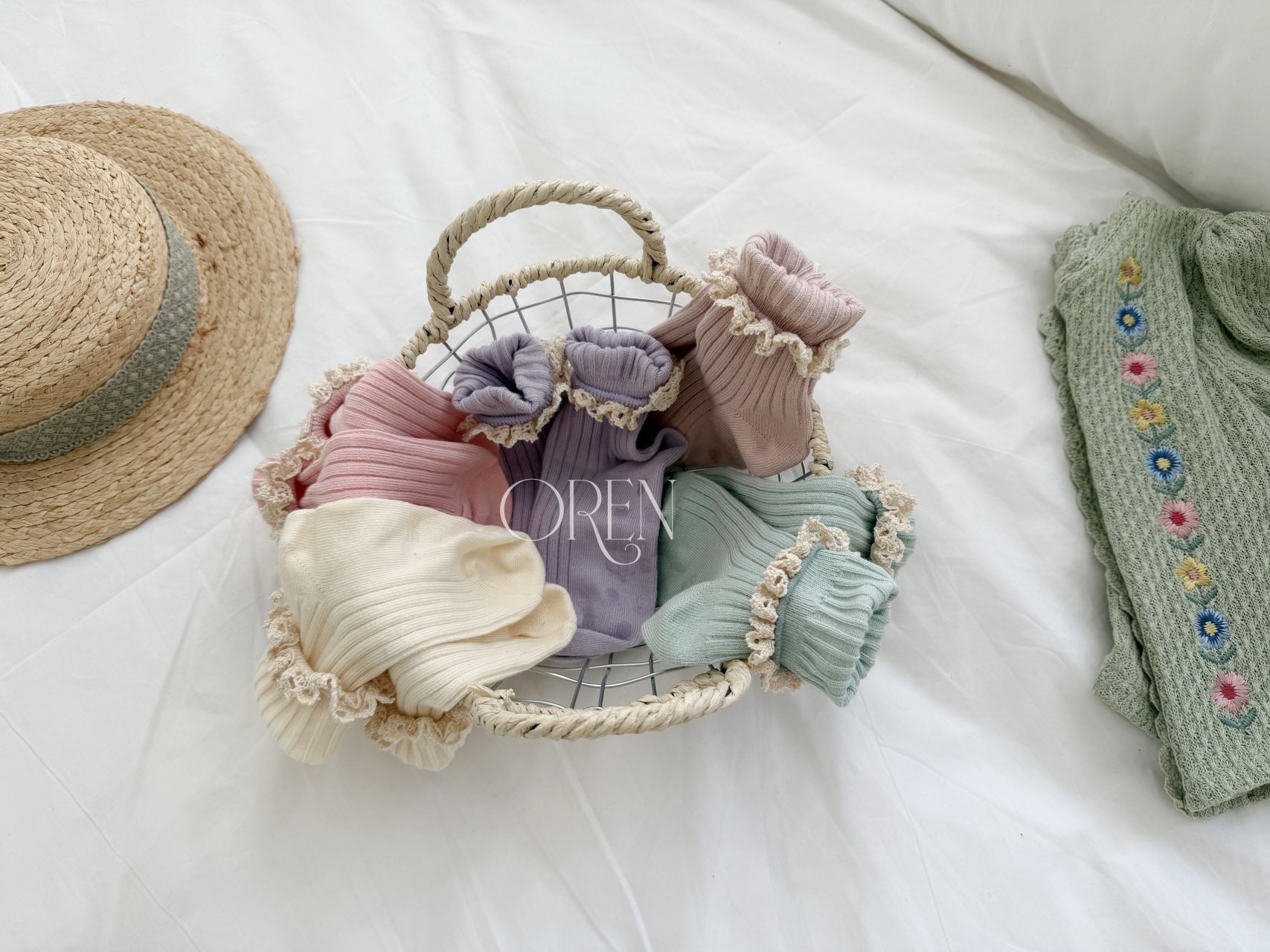 Oren Lace Half Socks Set（5P）