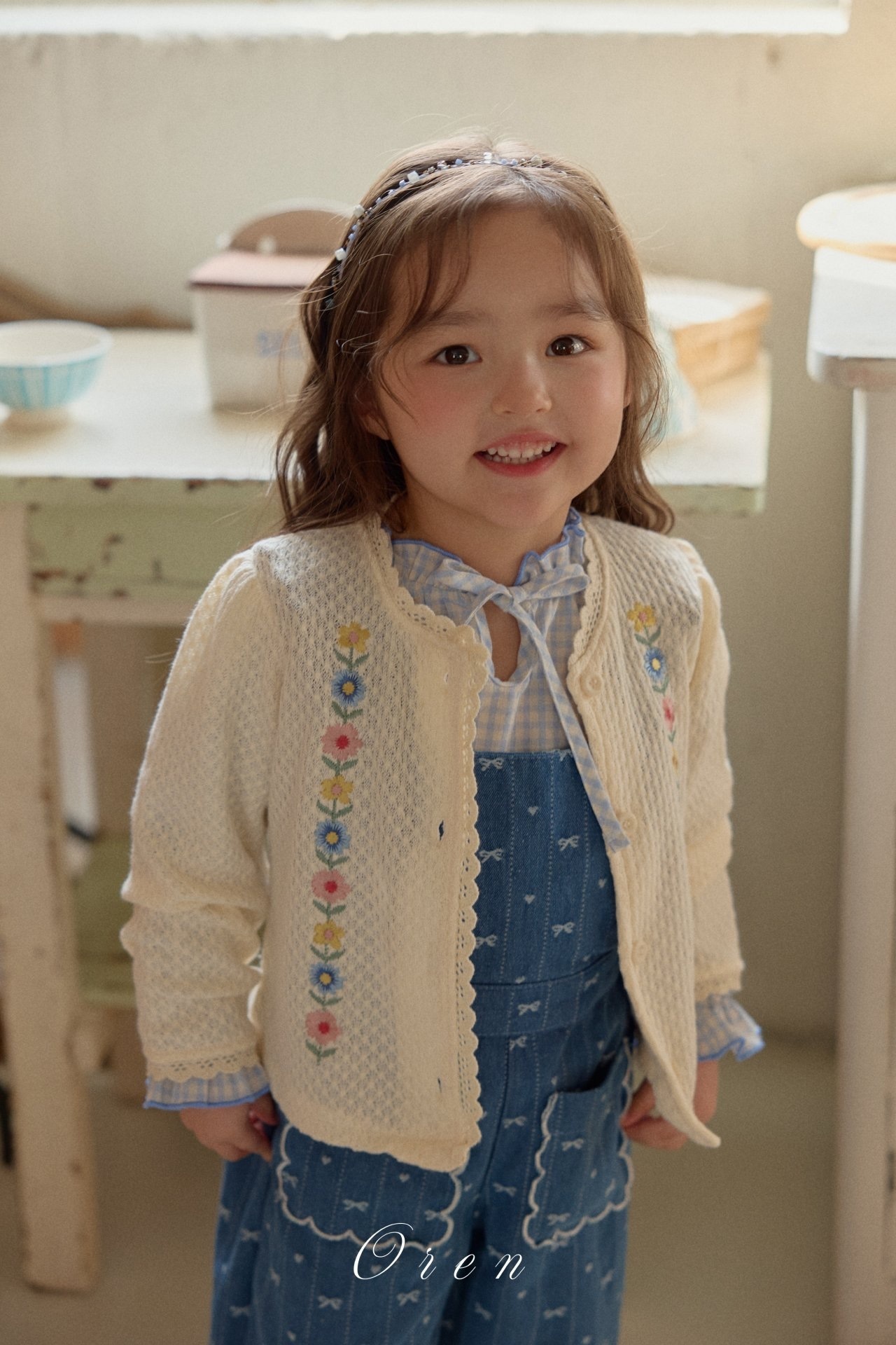 Oren Colette Floral Embroidered Cardigan