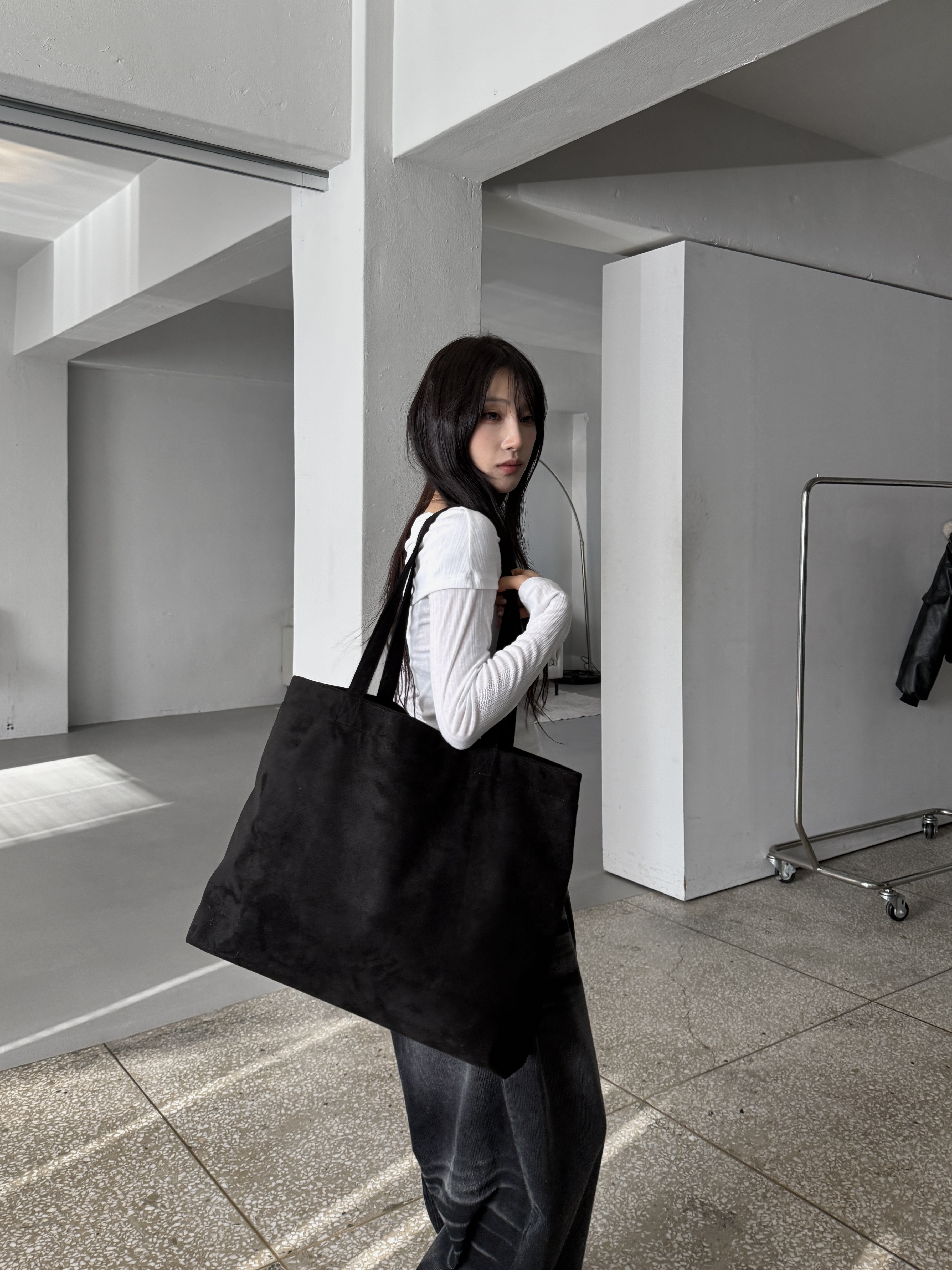 麂皮紋理 手提肩背包 購物袋（現貨）