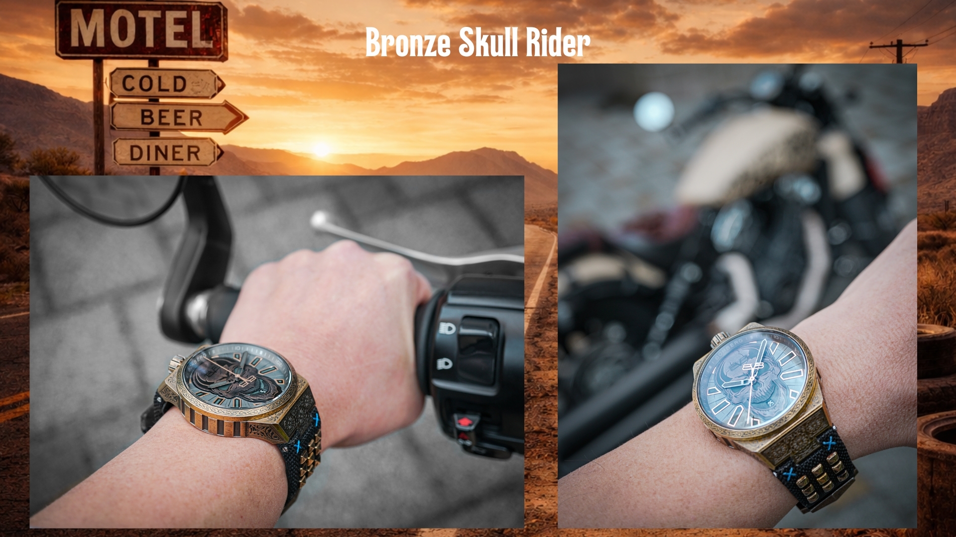 Bomberg,炸彈錶,瑞士製造,自動機械錶,骷髏,Bolt-68 NEO,青銅色,瑪雅生命之樹雕花,龐克重機騎士,舊化美學,叛逆,鉚釘,反叛不羈,重型機車