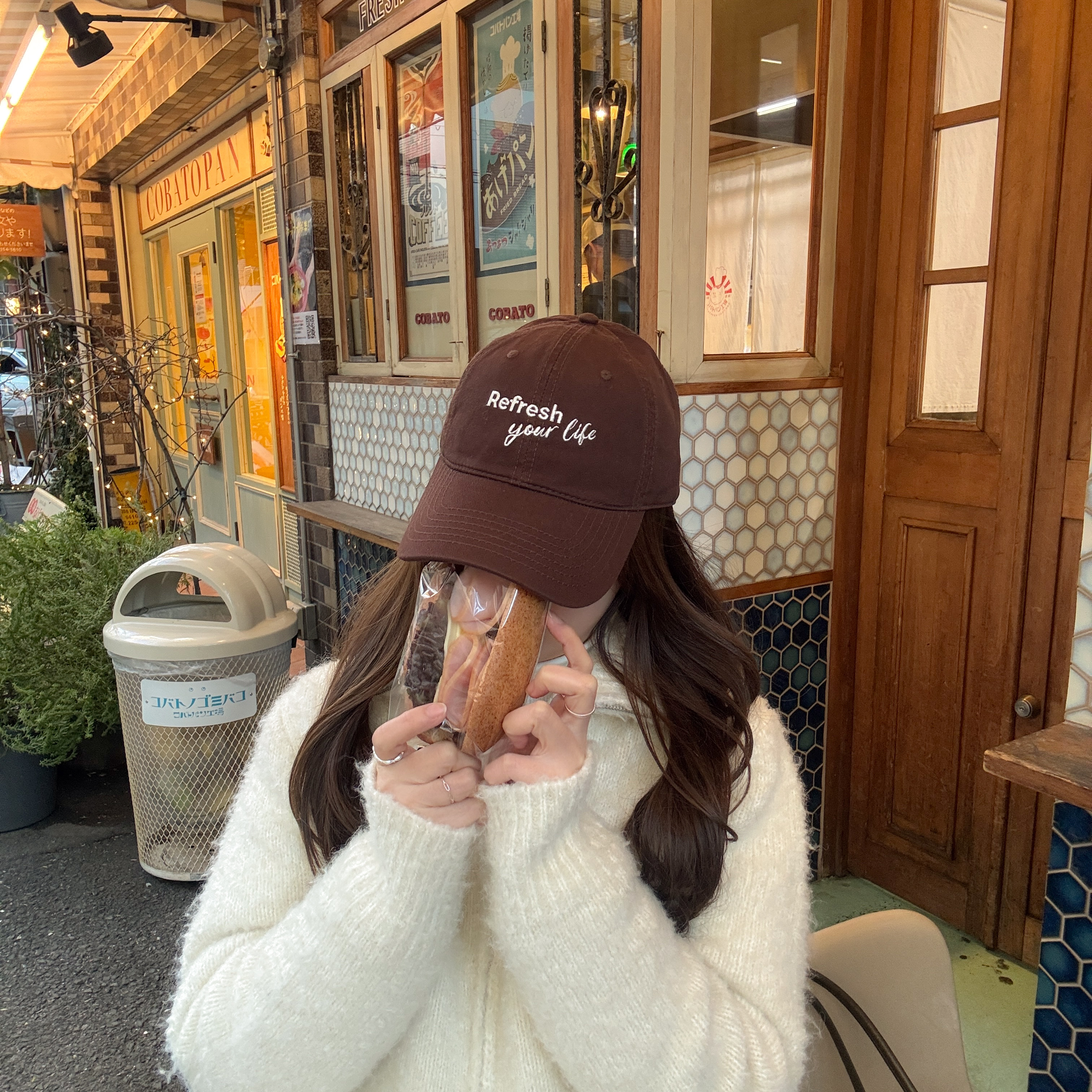 自家設計refresh your life_cap brown