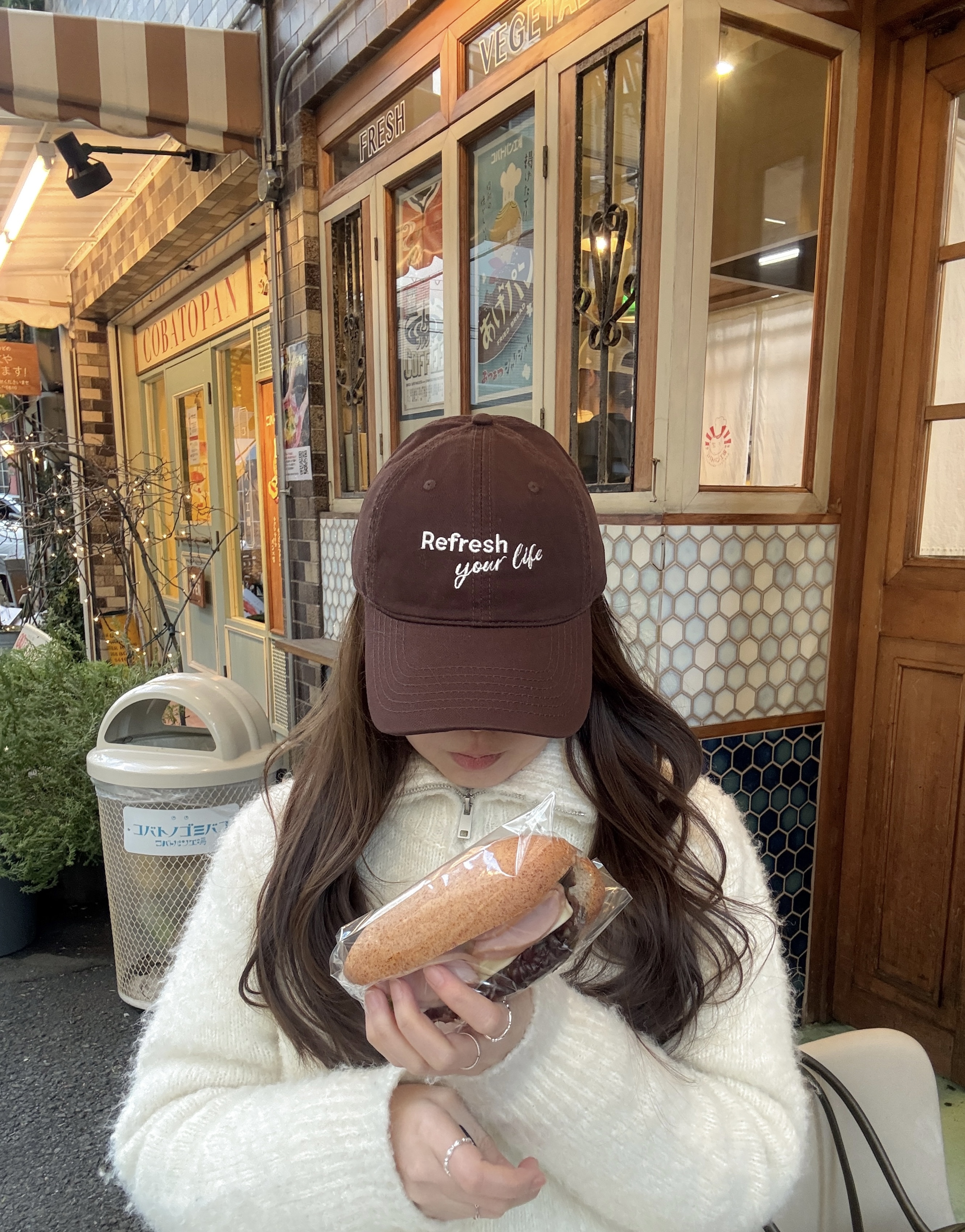 自家設計refresh your life_cap brown