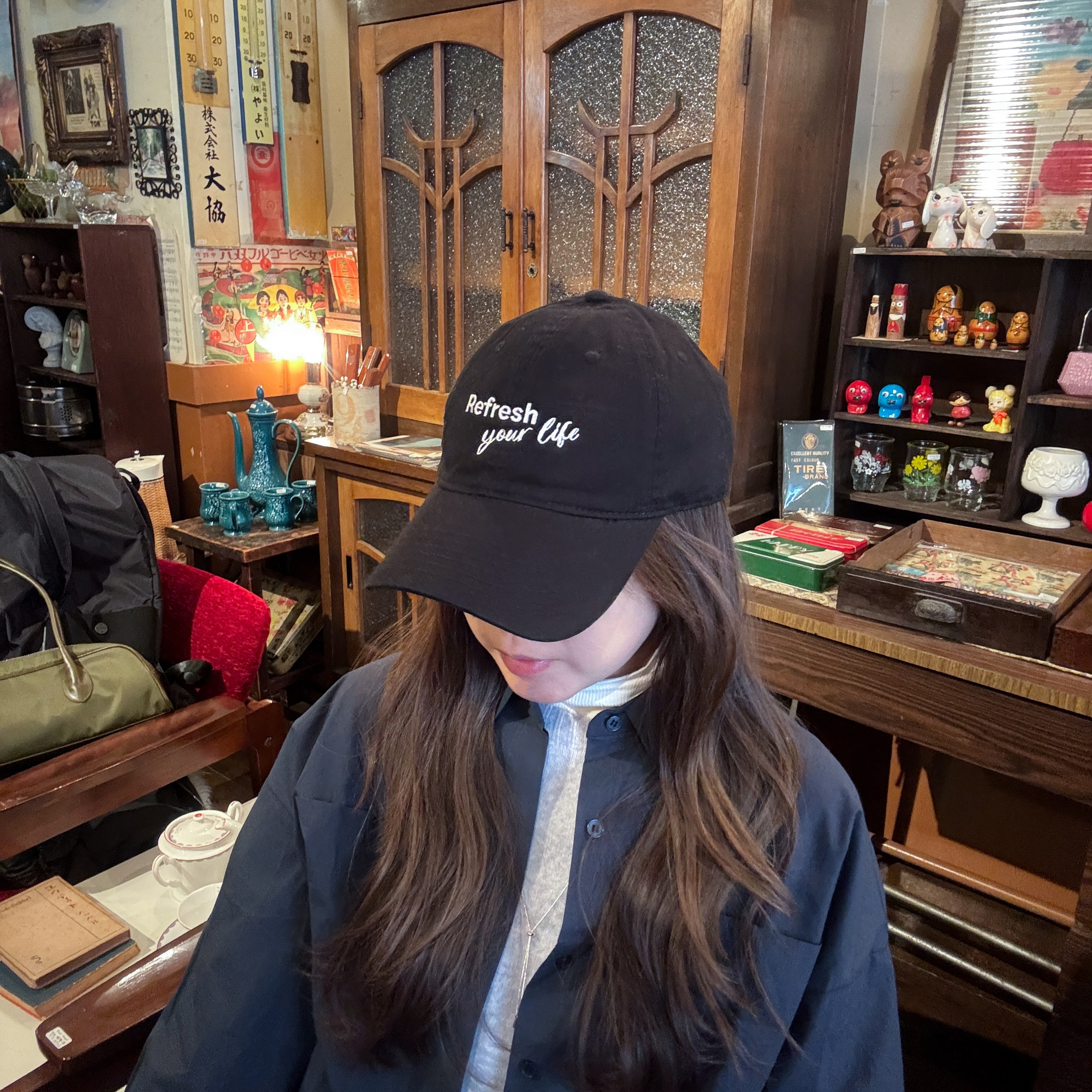 自家設計refresh your life_cap black