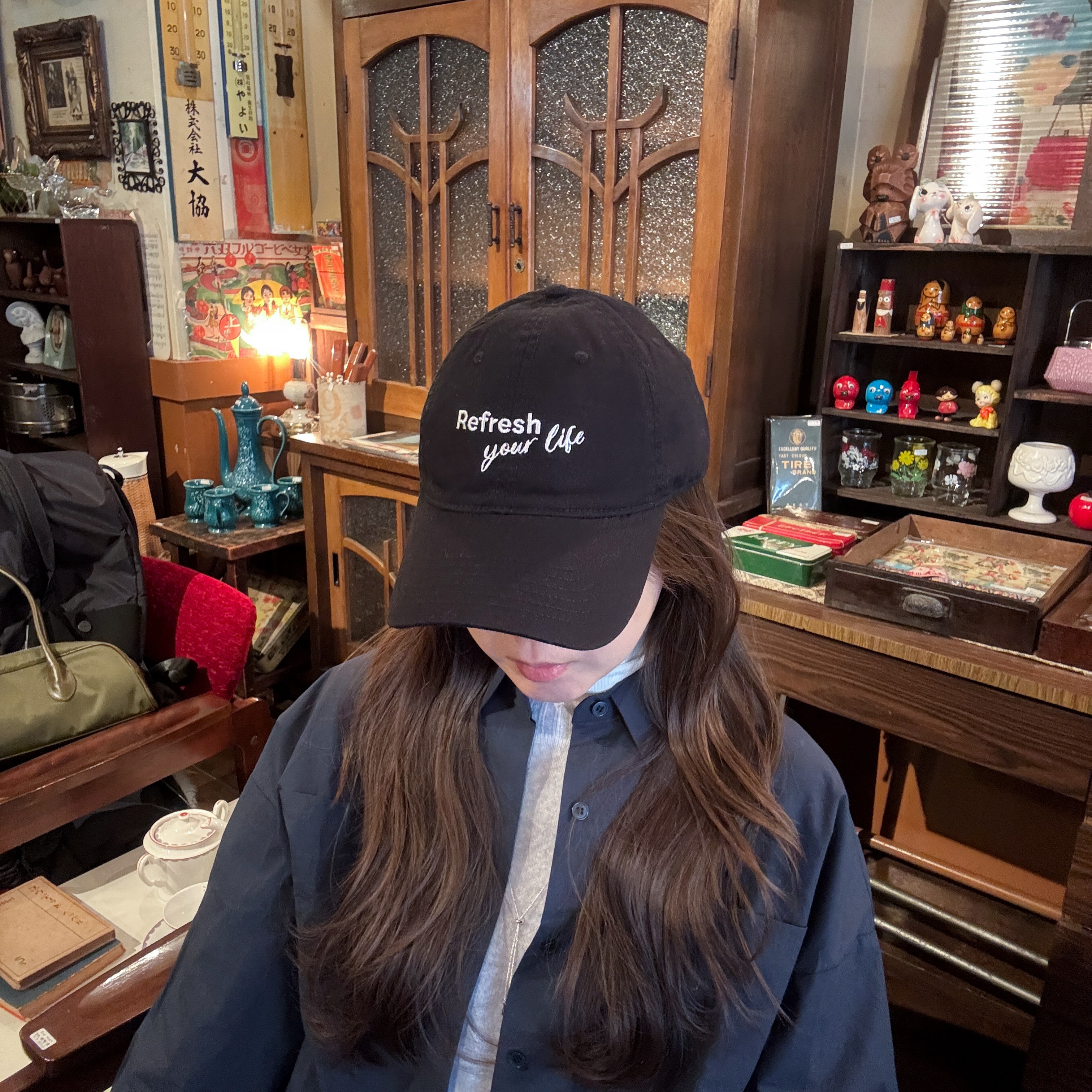 自家設計refresh your life_cap black