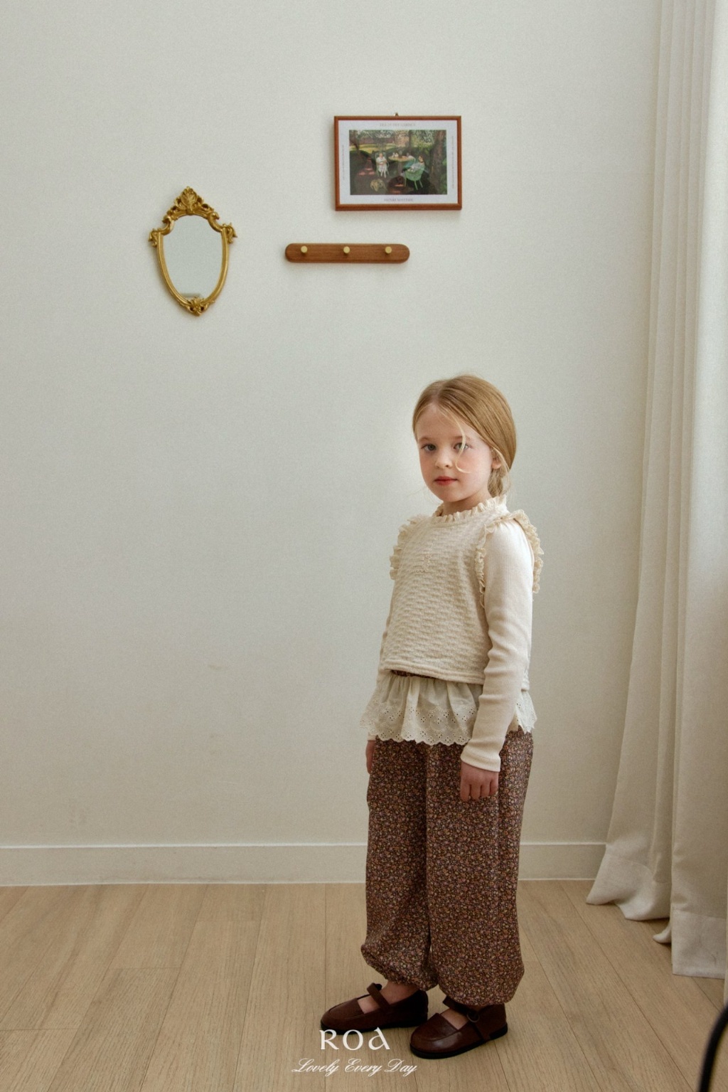 正韓春ROA 兩色滿滿碎花假兩件縮口褲