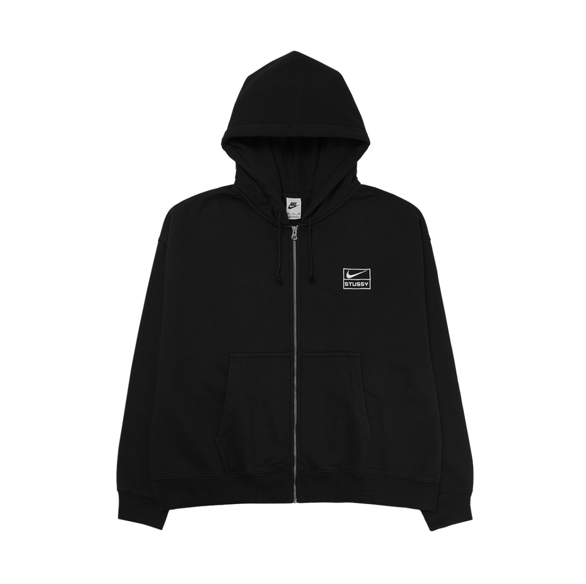 ［Nike x Stussy］全拉鍊水洗抓絨連帽衫 黑色 (FJ9175-010)