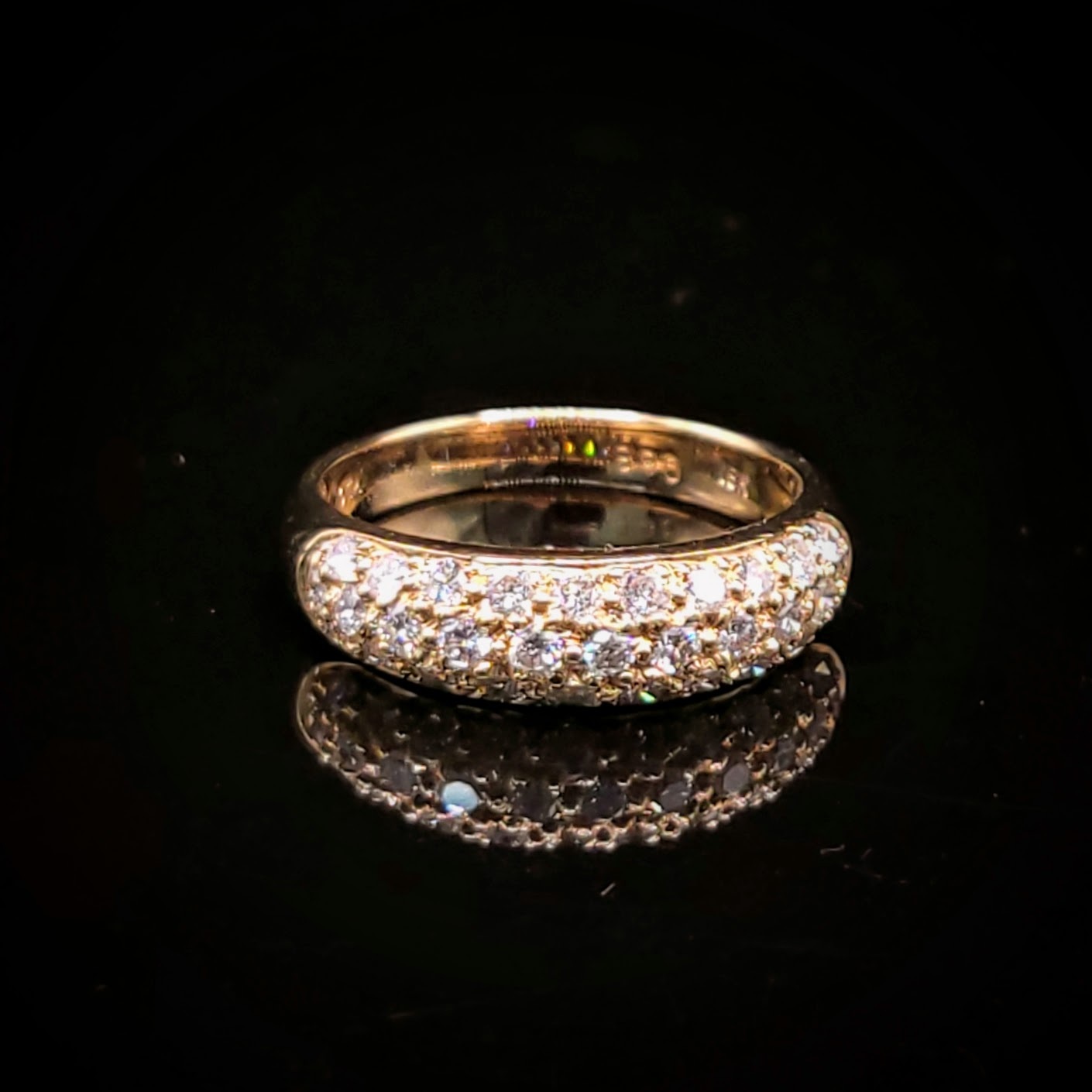 全新18K玫瑰金68份鑽石戒指