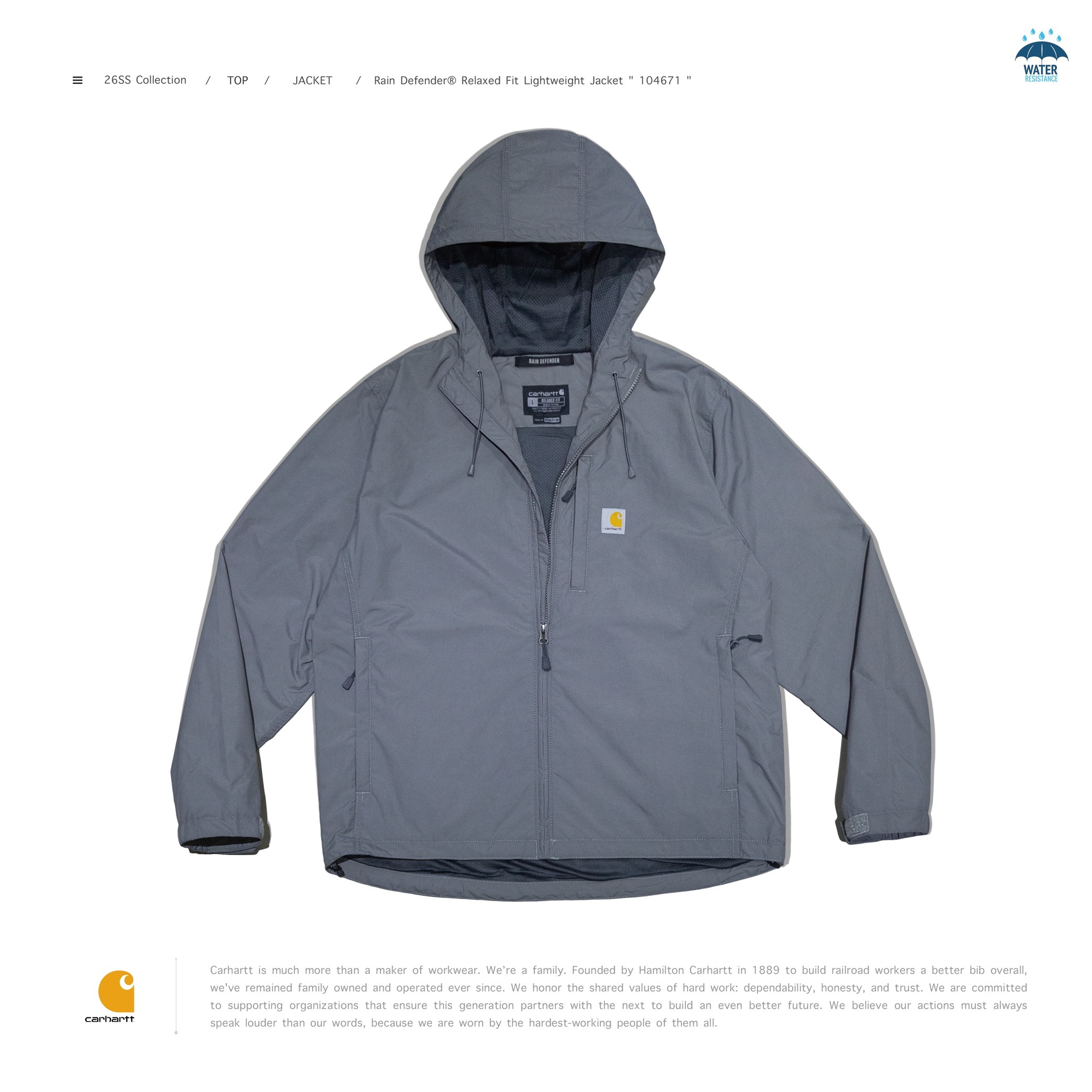 CARHARTT - Rain Defender® Relaxed Fit Lightweight Jacket " 104671 "