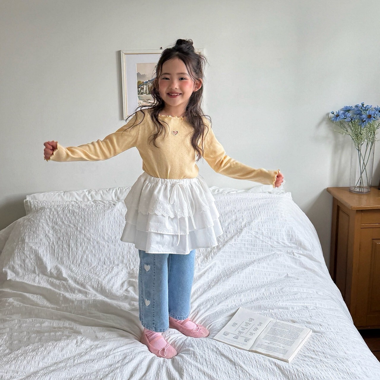 90-130 白色蕾絲蛋糕裙