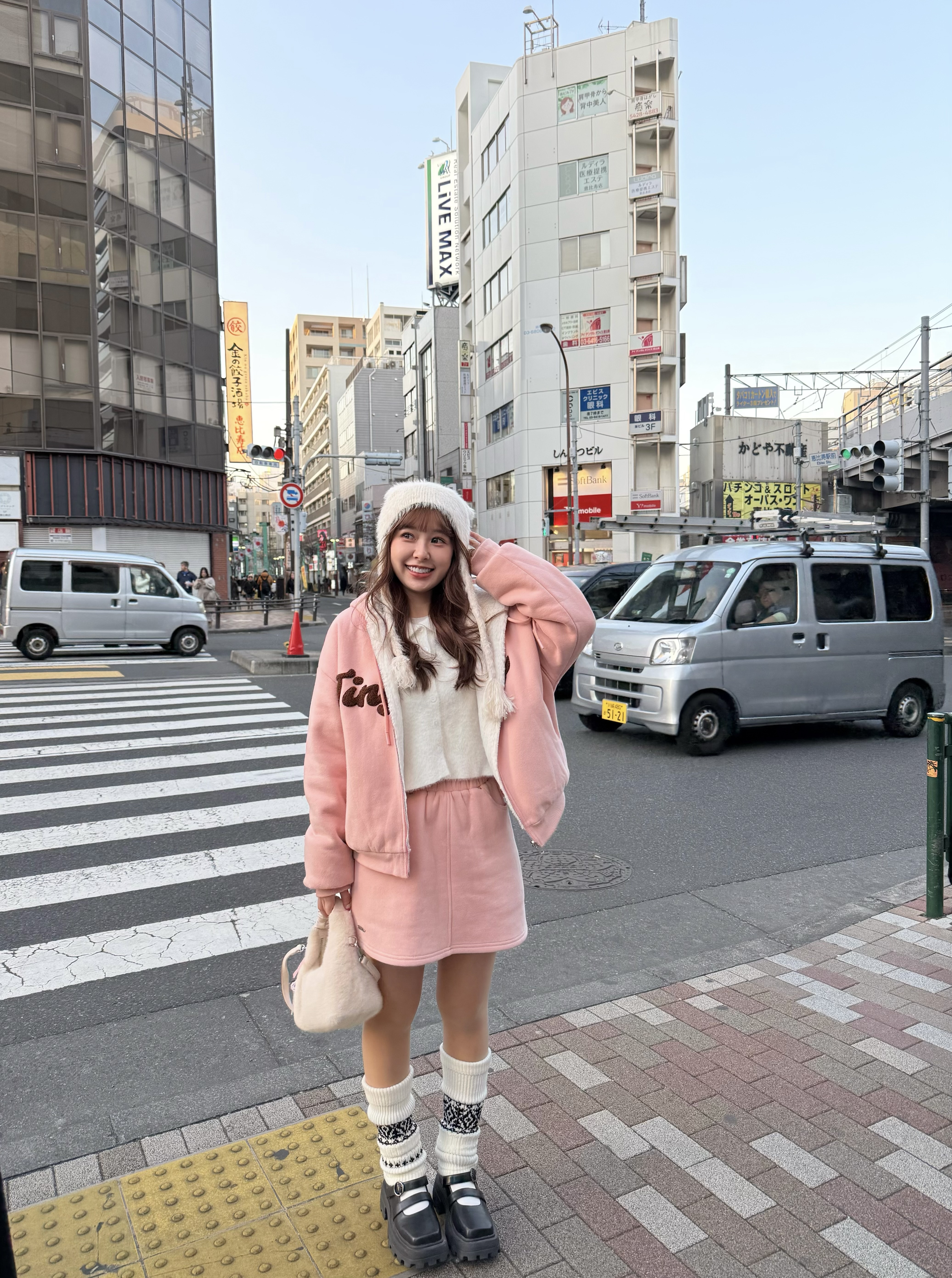 【自訂款】品牌鐵牌舒適棉短褲裙 - 粉