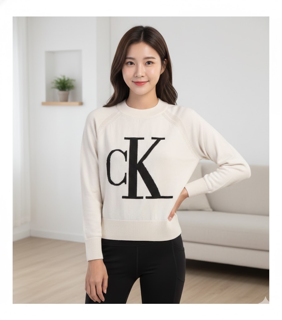 【預購】CALVIN KLEIN JEANS H012859 女裝長袖字母印花冷衫