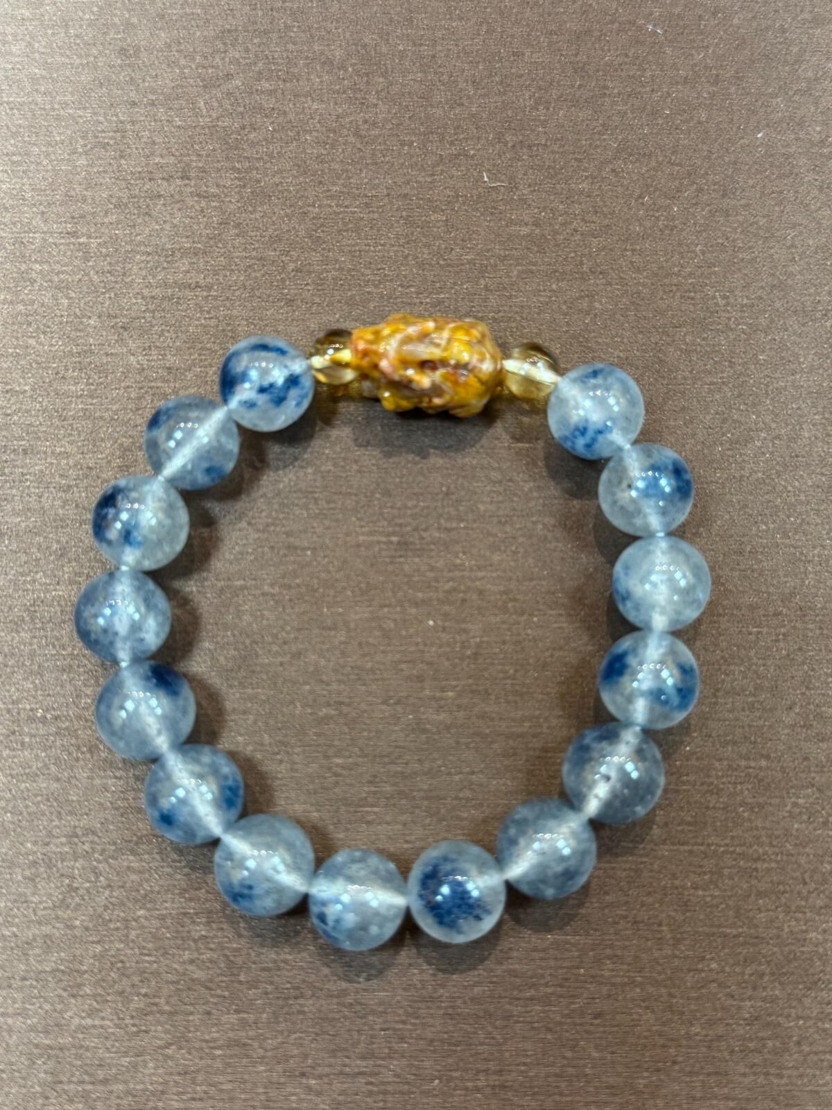 (1) LZ1868 BLUE STRAWBERRY CRYSTAL PIXIU BRACELET