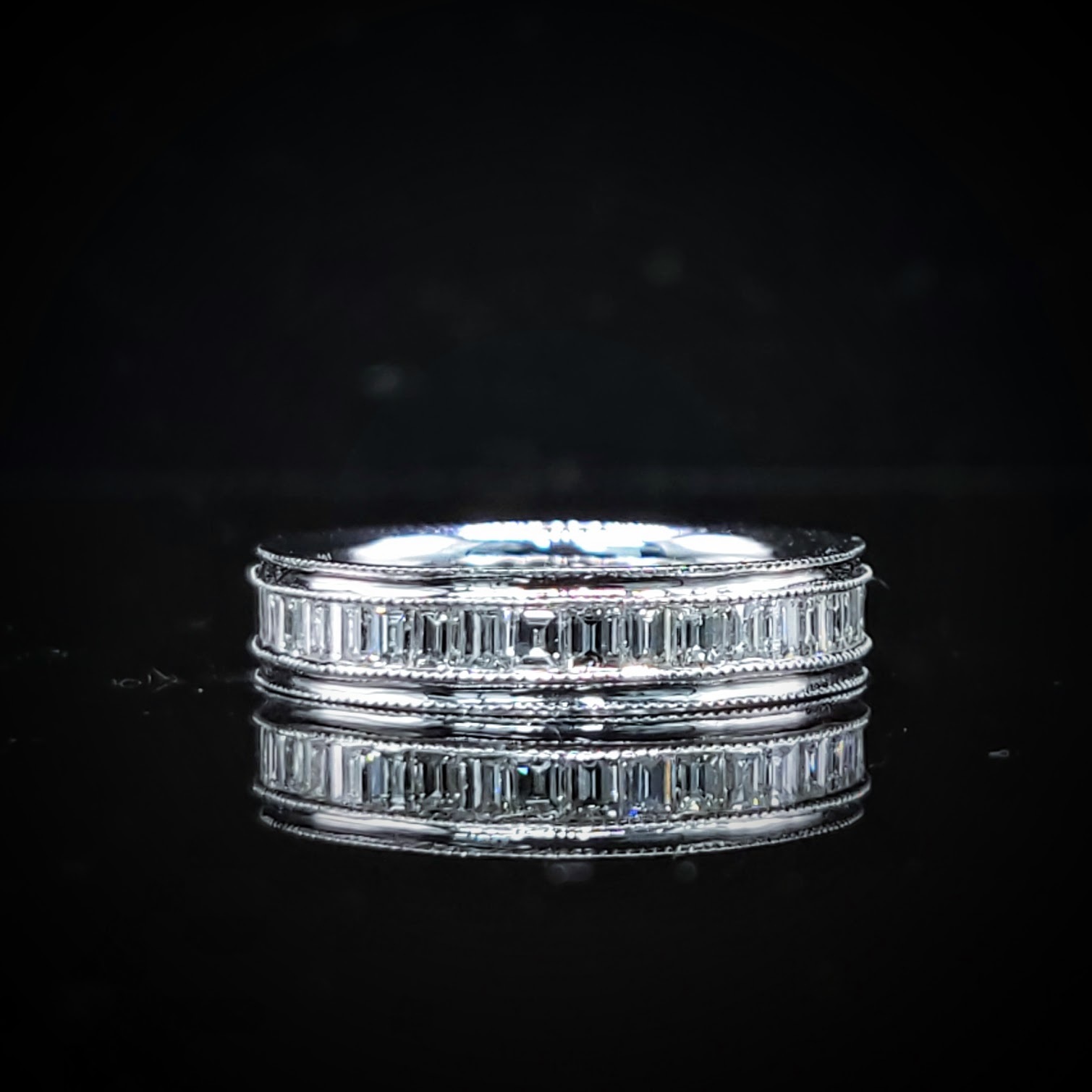 全新18K白金共1卡51份鑽石全圈戒指