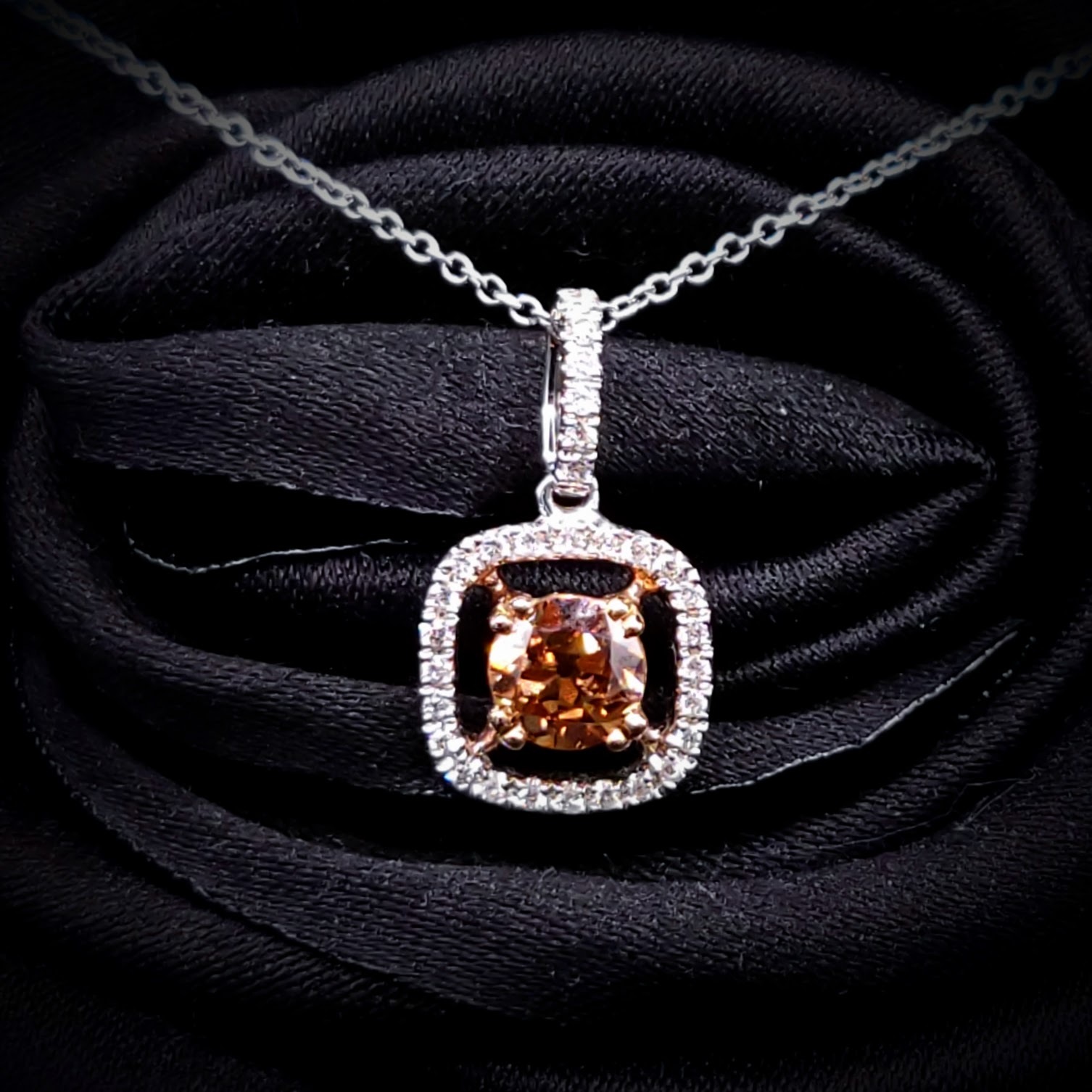 全新18K金【單粒43份咖啡鑽】配小鑽共53份吊咀