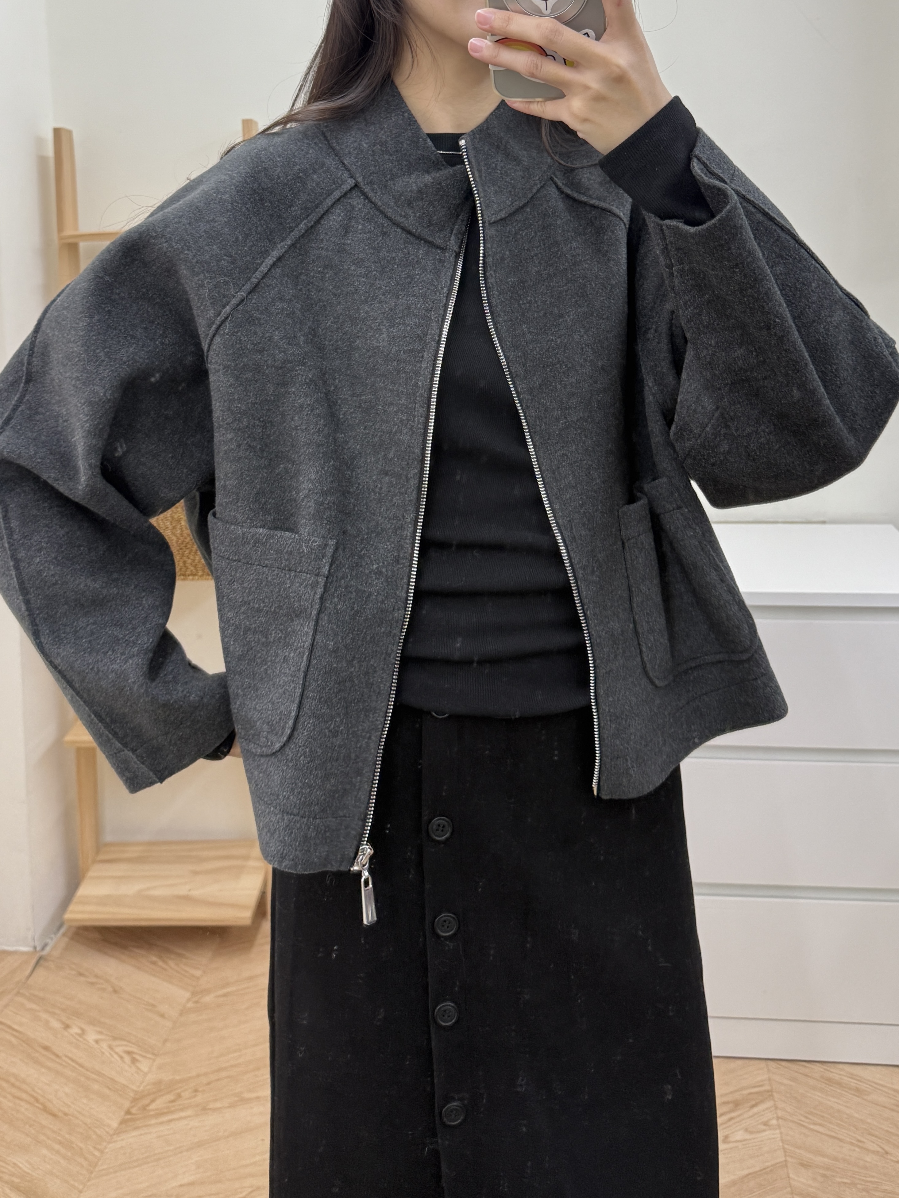 立領羊絨簡約外套*2色