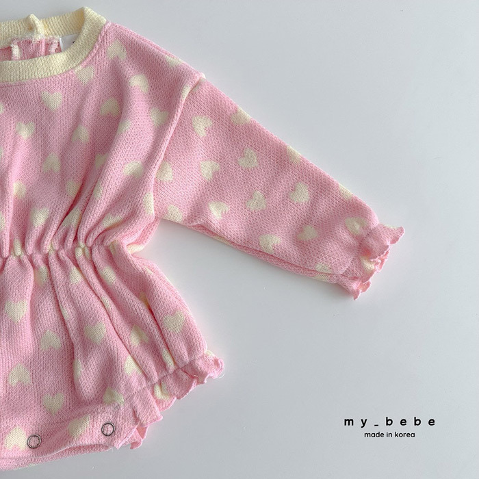 正韓春My bebe 三色棉花糖愛心包屁衣