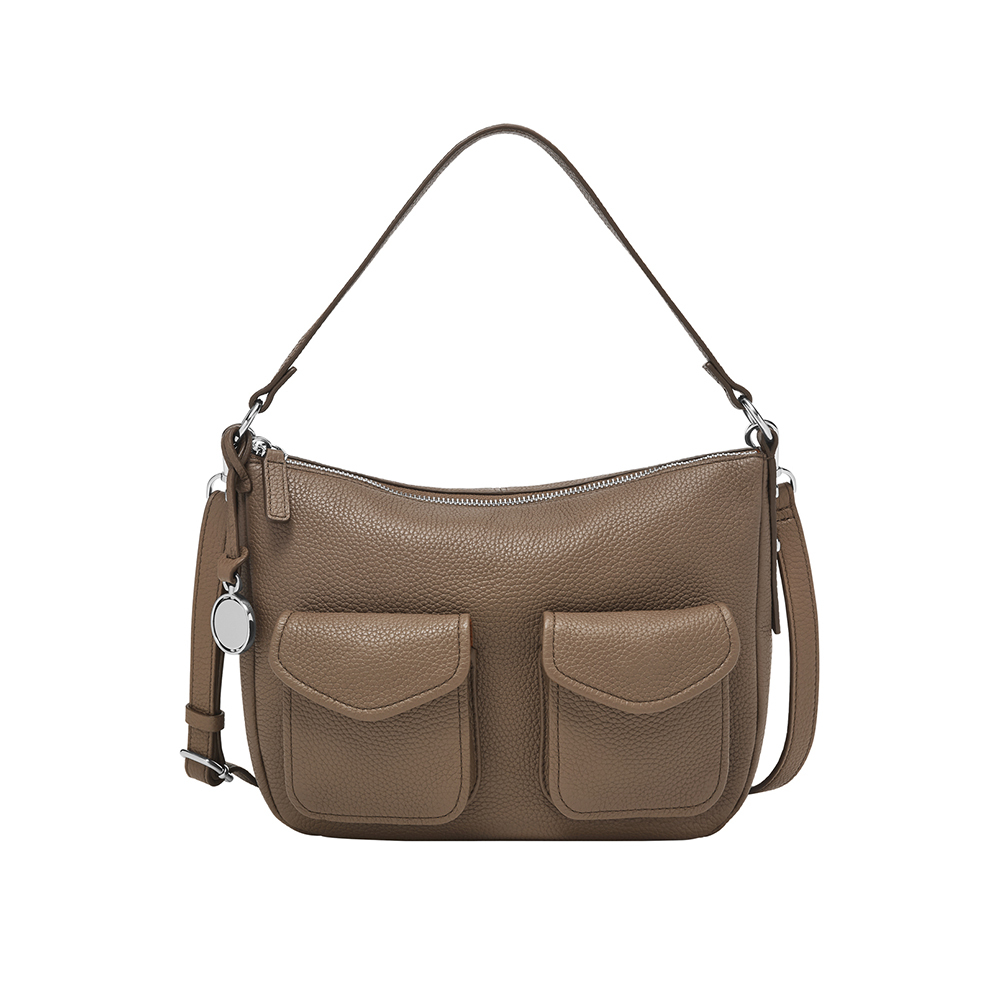 Jolie 真皮新月立體外袋斜背包-灰色 ZB11160793