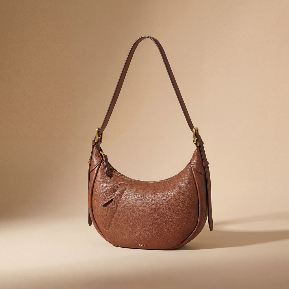 Sutton 真皮半月斜背包-咖啡色 SHB3270210