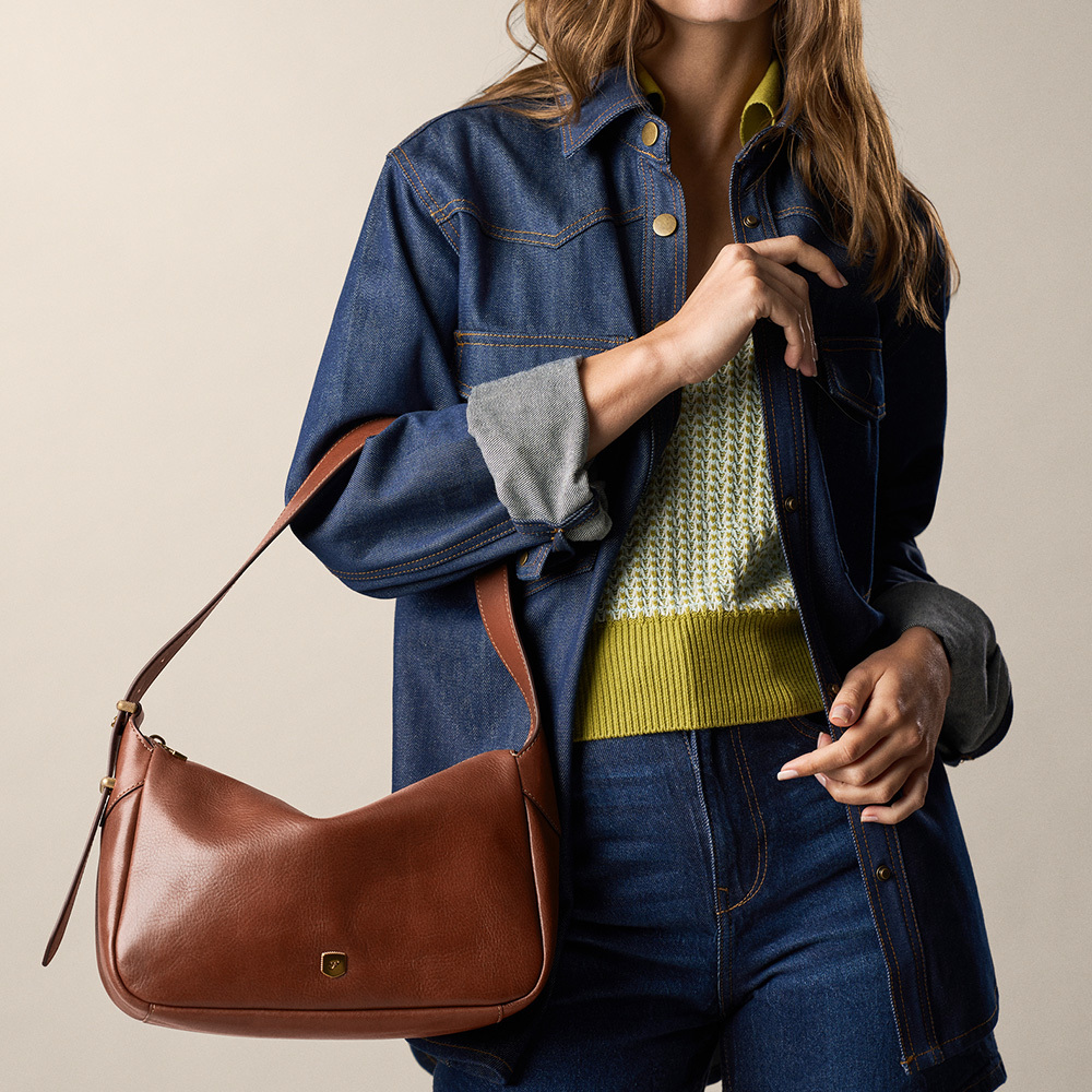 Dillon 真皮文青風肩背包-咖啡色 ZB11186212