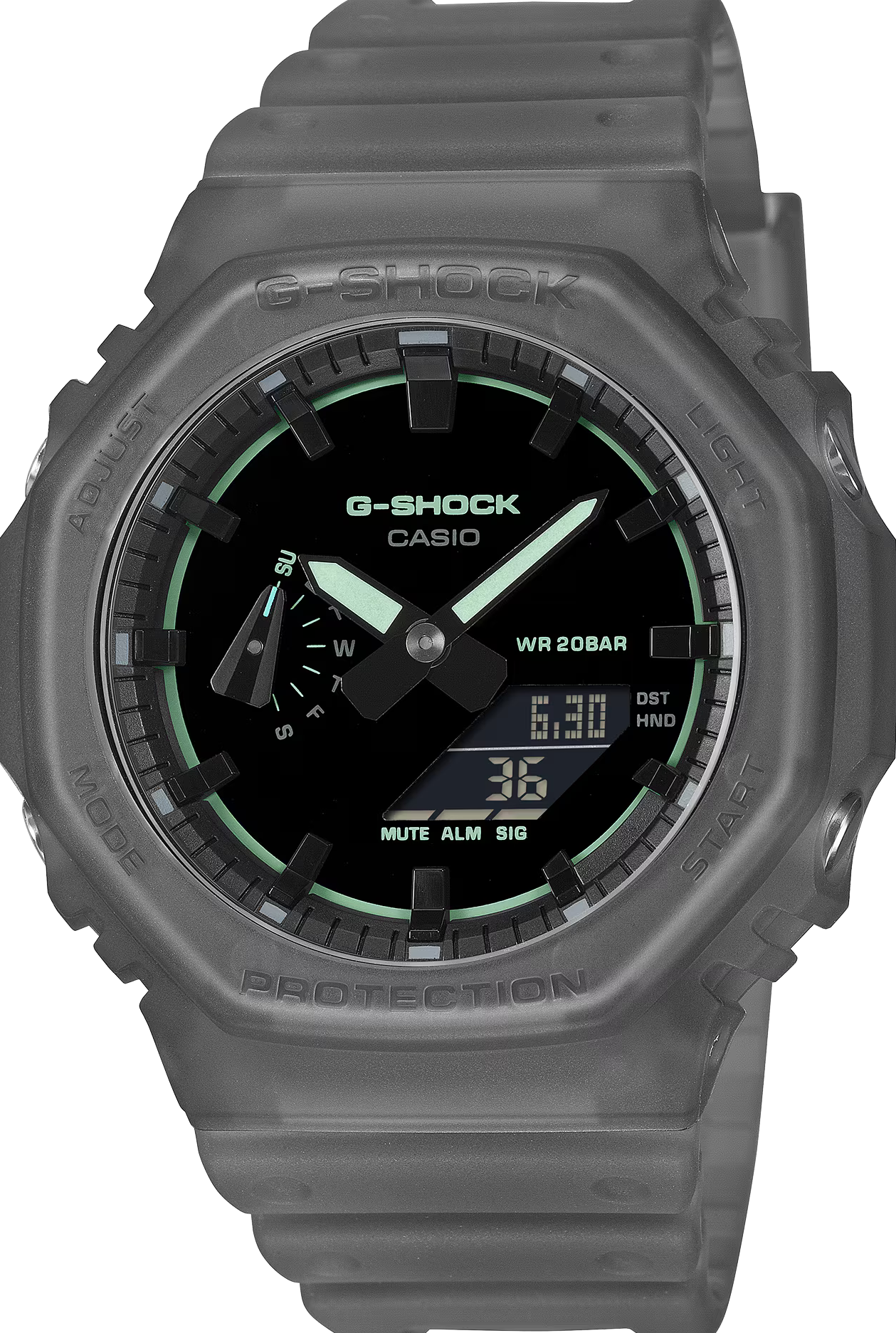 萬年鐘錶 - G-SHOCK  煙霧光影八角錶殼系列電子錶 GA-2100K-1A 錶徑 : 45.4 mm
