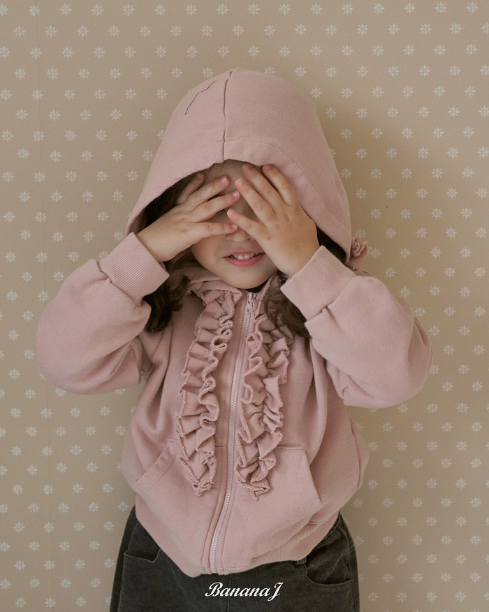 正韓春Bananaj 兩色甜美花瓣連帽外套