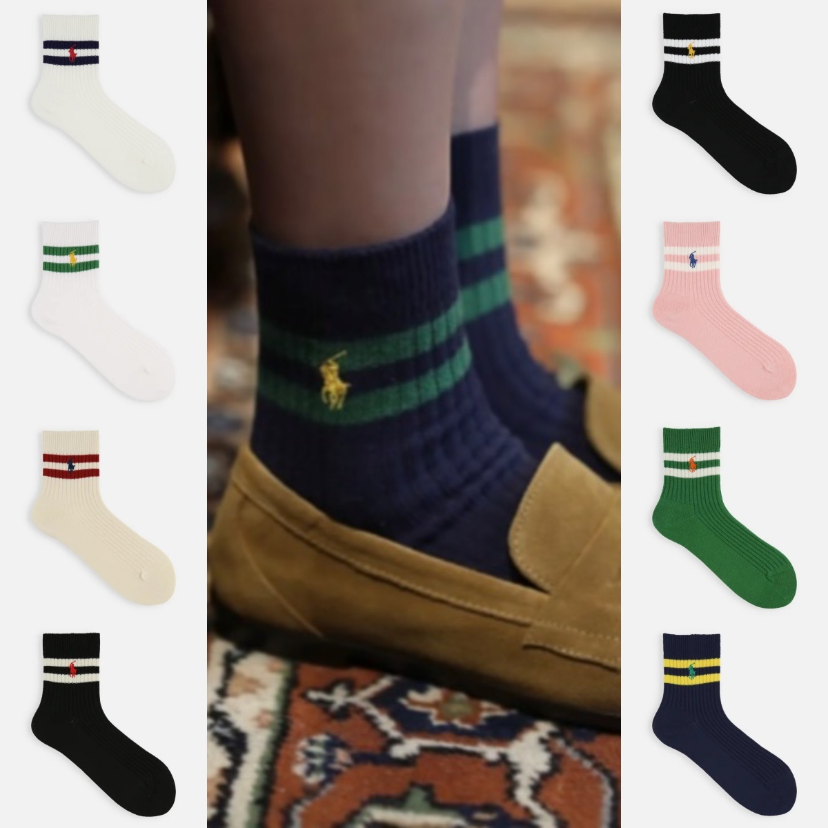 預購┃日本製 女款 POLO RALPH LAUREN 雙線 短襪