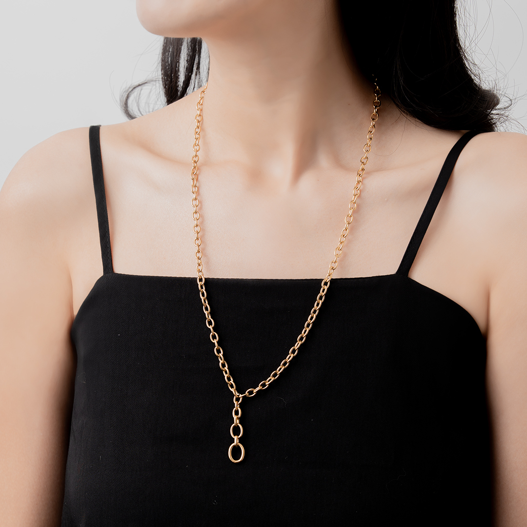 miramira扣圈｜簡約長鏈項鍊B2038-金54929
