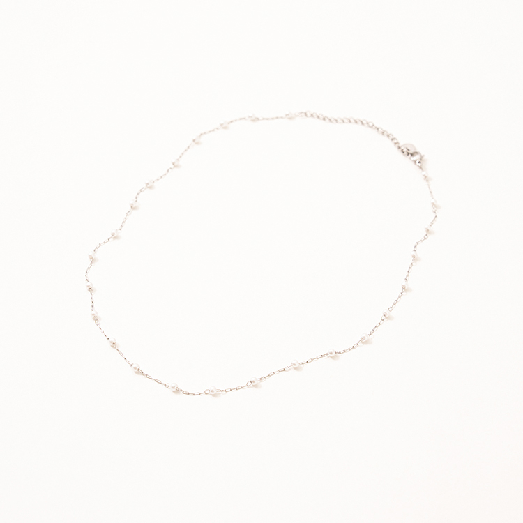 miramira珠光｜星點珍珠鎖骨項鍊B5742-銀80877