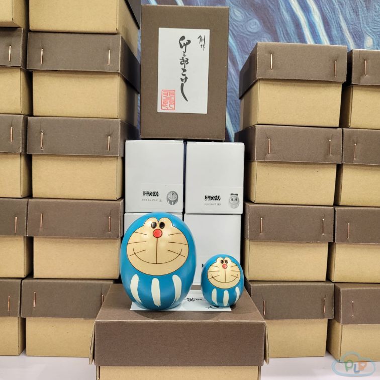 Made in Japan Set of 2 Doraemon Bodhidharma ( 62mm + 35mm) Kokeshi Grandson of Usaburo #21468-S2-1