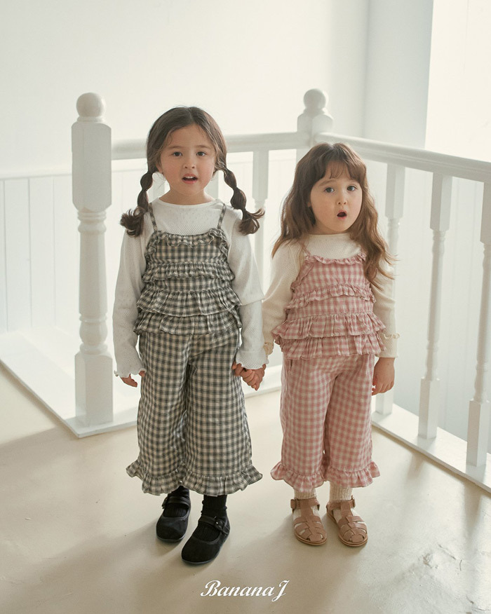 正韓春Bananaj 兩色蛋糕格子疊穿背心