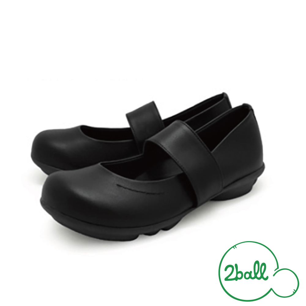 大阪樂步健康鞋 2ball 寬帶瑪莉珍娃娃鞋TB109(BLKxBLK-純黑色)